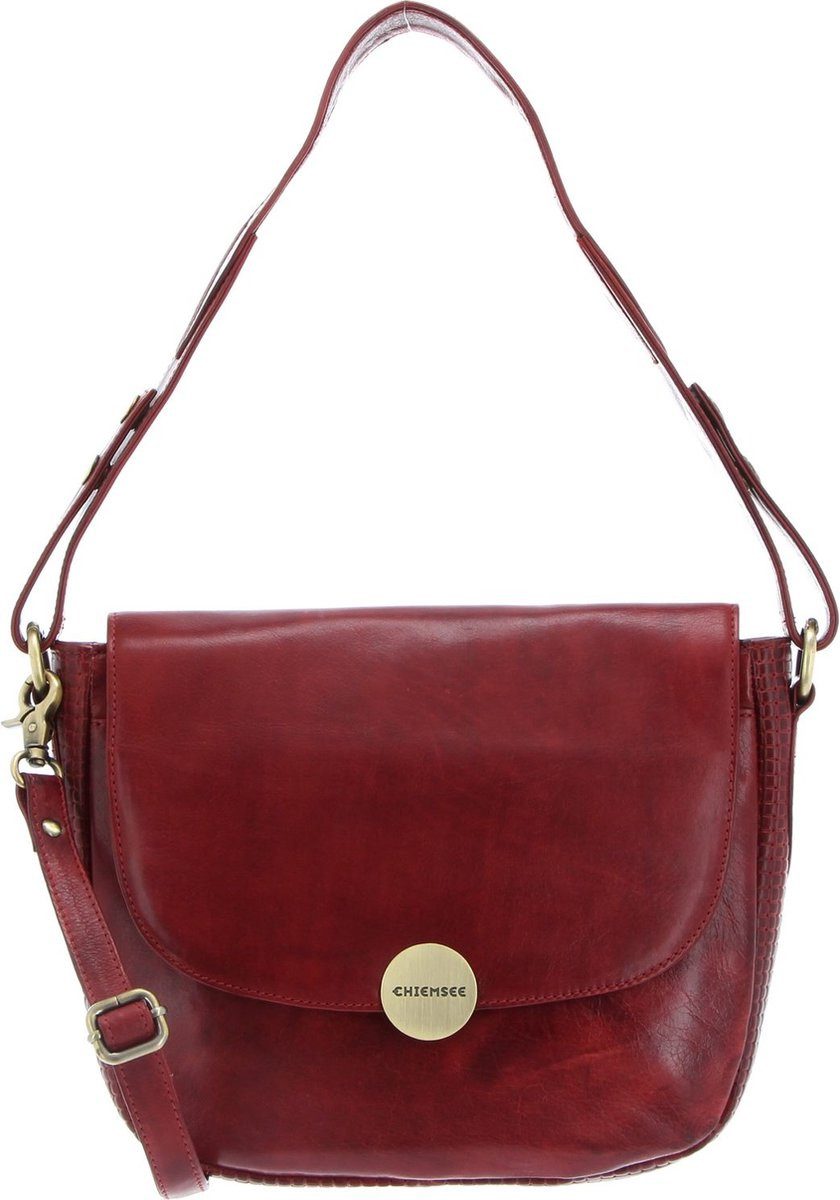 Chiemsee Schultertasche Leder Schultertasche Brisbane Rot, echt Leder