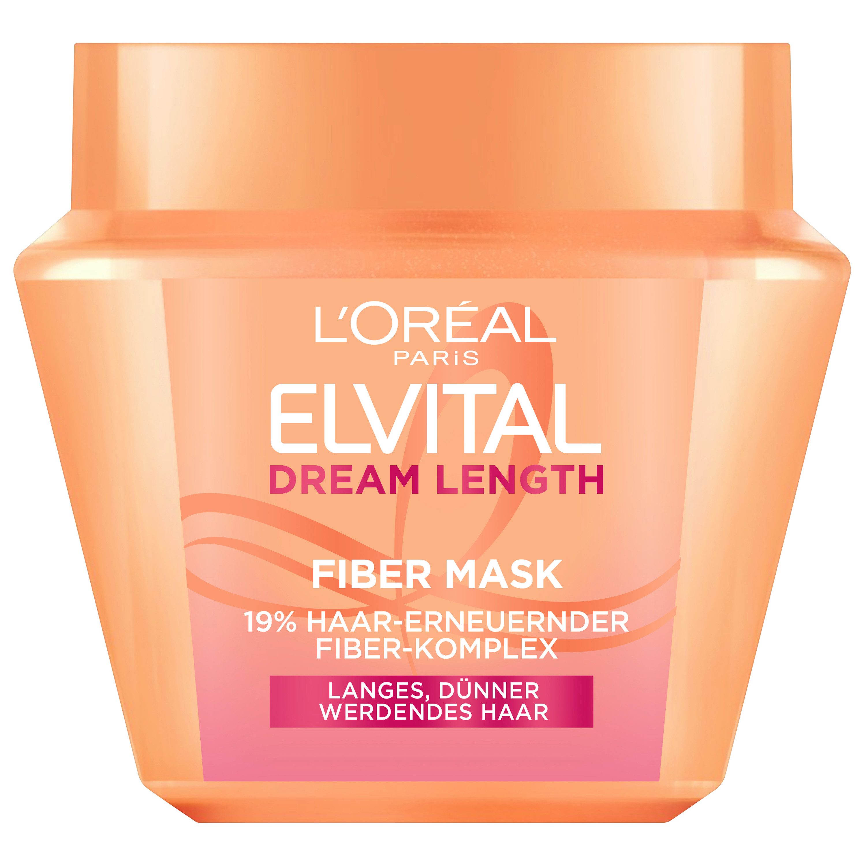 L'ORÉAL PARIS Haarmaske ELVITAL DREAM LENGTH FIBER MASK, für langes, dünner werdendes Haar