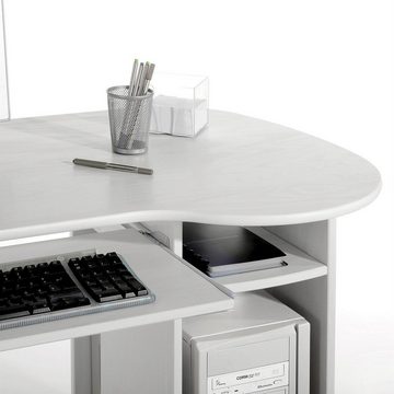 IDIMEX Schreibtisch BOB, Schreibtisch Computertisch PC-Schreibtisch, Kiefer massiv weiß lackier