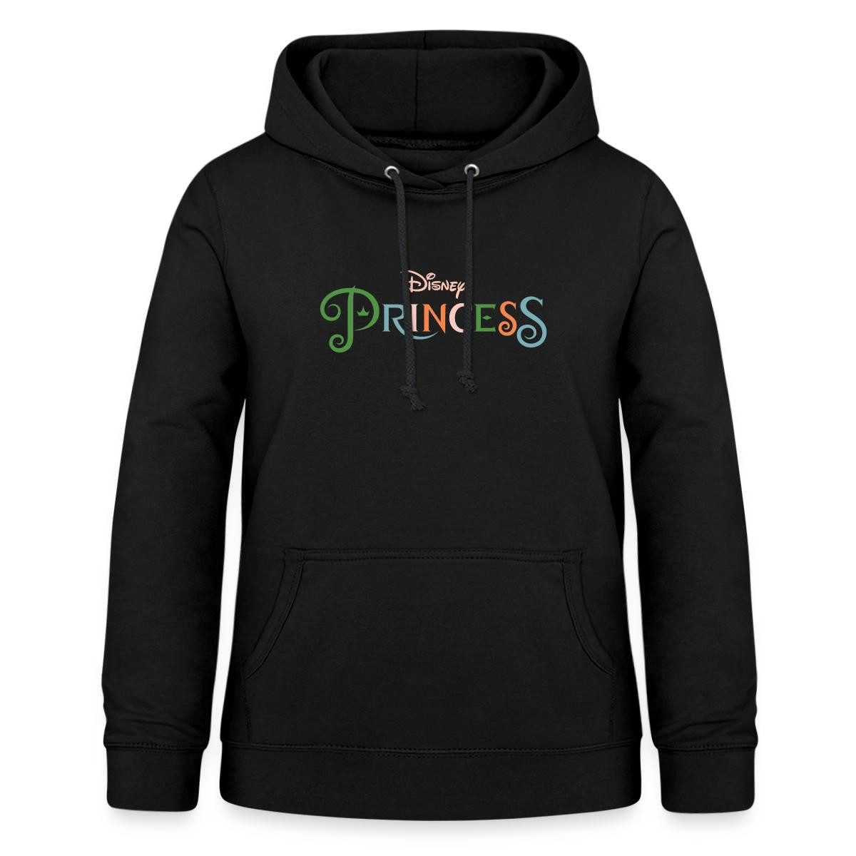 Spreadshirt Hoodie Disney Prinzessinnen Schriftzug Mit Logo Damen Hoodie (1-tlg)