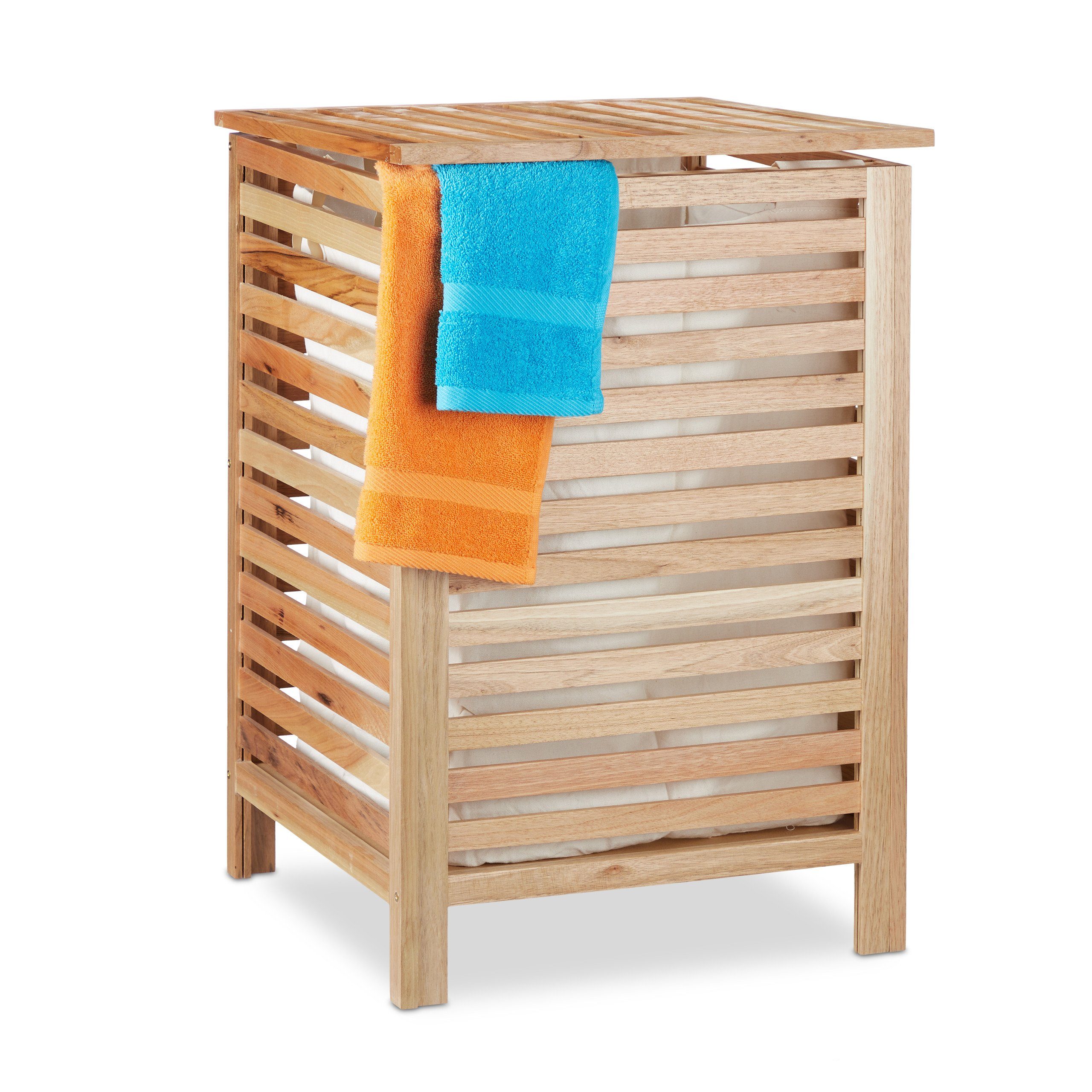 relaxdays Wäschetruhe Walnuss günstig online kaufen