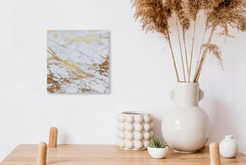 OneMillionCanvasses® Leinwandbild Marmor - Gold - Weiß - Luxe - Marmoroptik - Glitzer, (1 St), Leinwand Bilder für Wohnzimmer Schlafzimmer