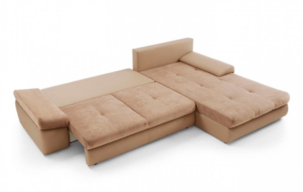 JVmoebel Ecksofa Modern Ecksofa L Form Blau Polstersofa Schlafbereich, 2 Teile, Made in Europe Beige