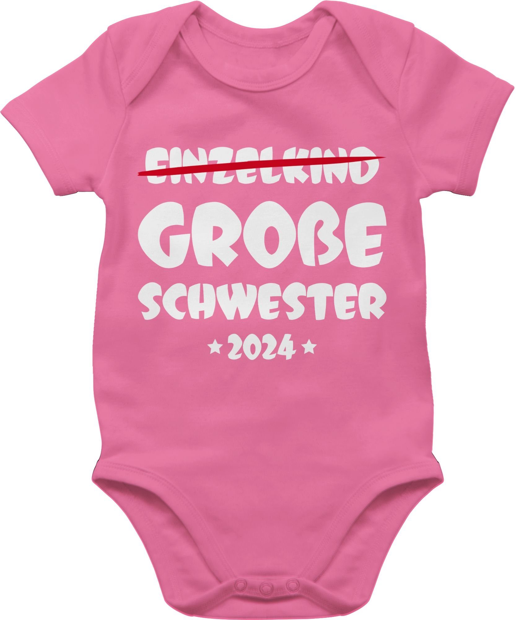 Shirtracer Shirtbody Einzelkind Große Schwester 2024 Geschwister Bruder und Schwester 1 Pink