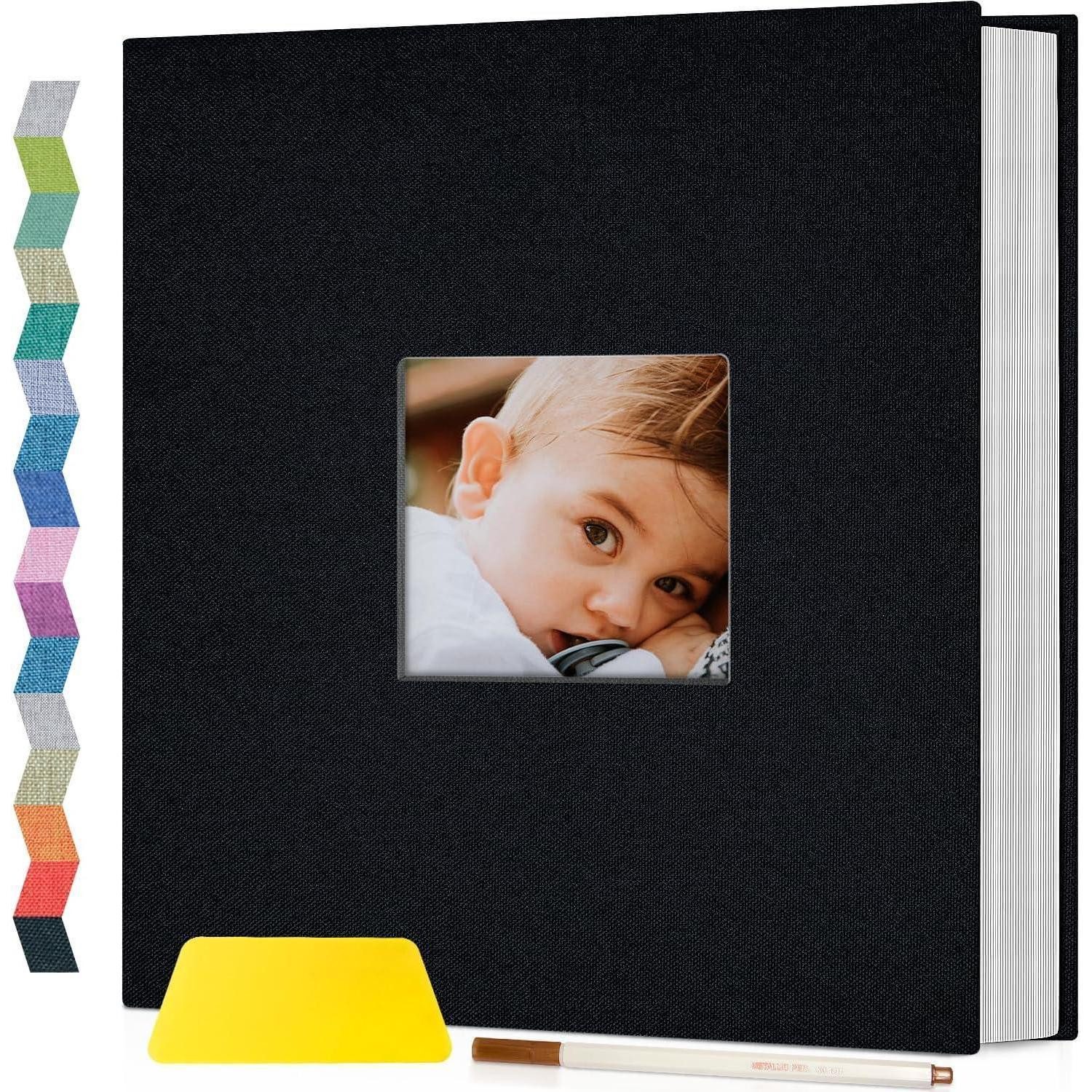 LuxusKollektion Sammelalbum Fotoalbum Selbstklebend Scrapbook 60 Seiten Schwarz