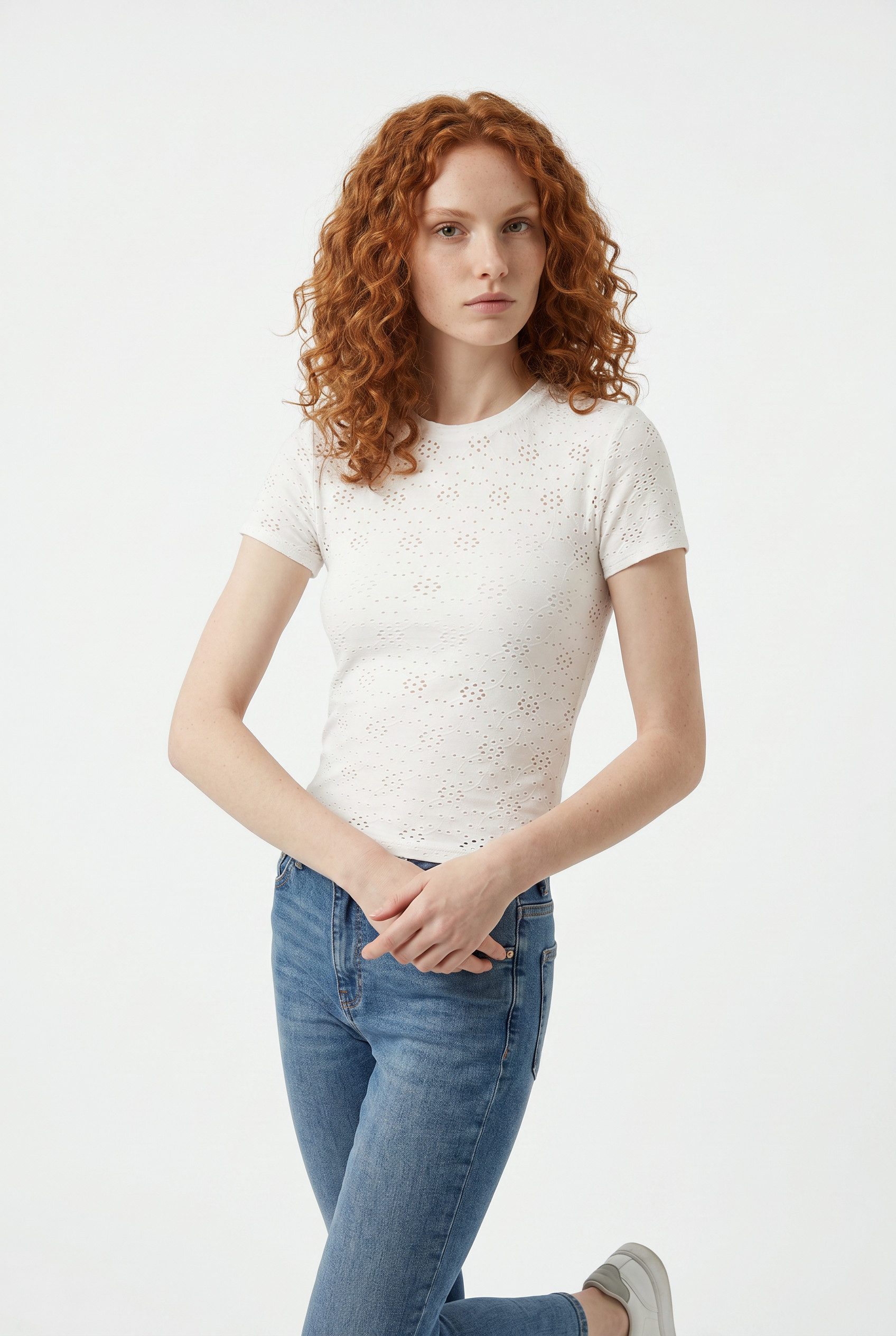 ONLY T-Shirt ONLSMILLA NEW S/S TOP JRS Materialmix, slim fit, Rundhals