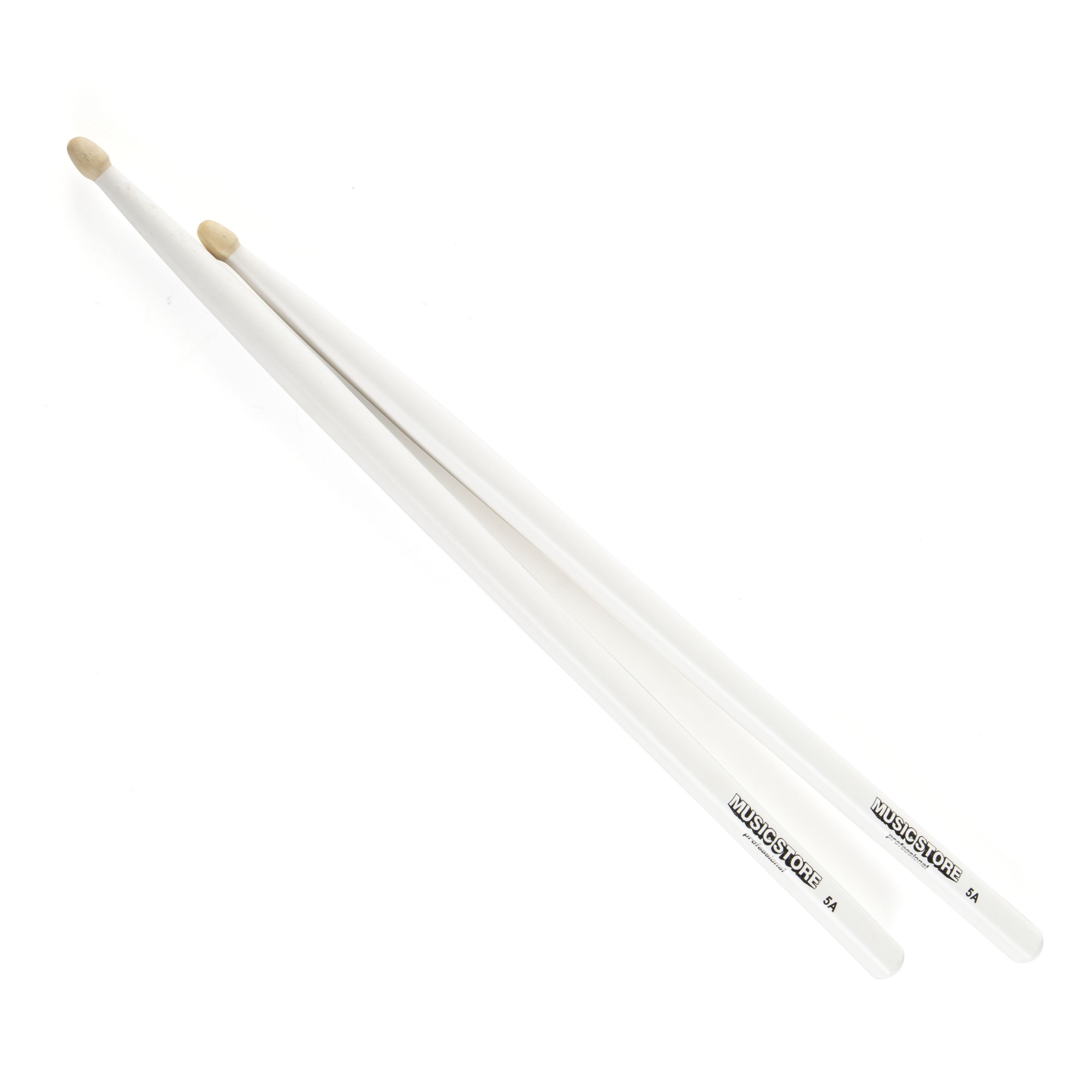 MUSIC STORE Drumsticks (5A Drumstick-Set 5 Stück Weiß Buche Sticks Acorn Kopfform 405mm Länge Holzschlägel für Schlagzeug, Sticks, Beater und Mallets, Stick Packs), Drumstick-Set, Acorn Kopfform, Buche Sticks
