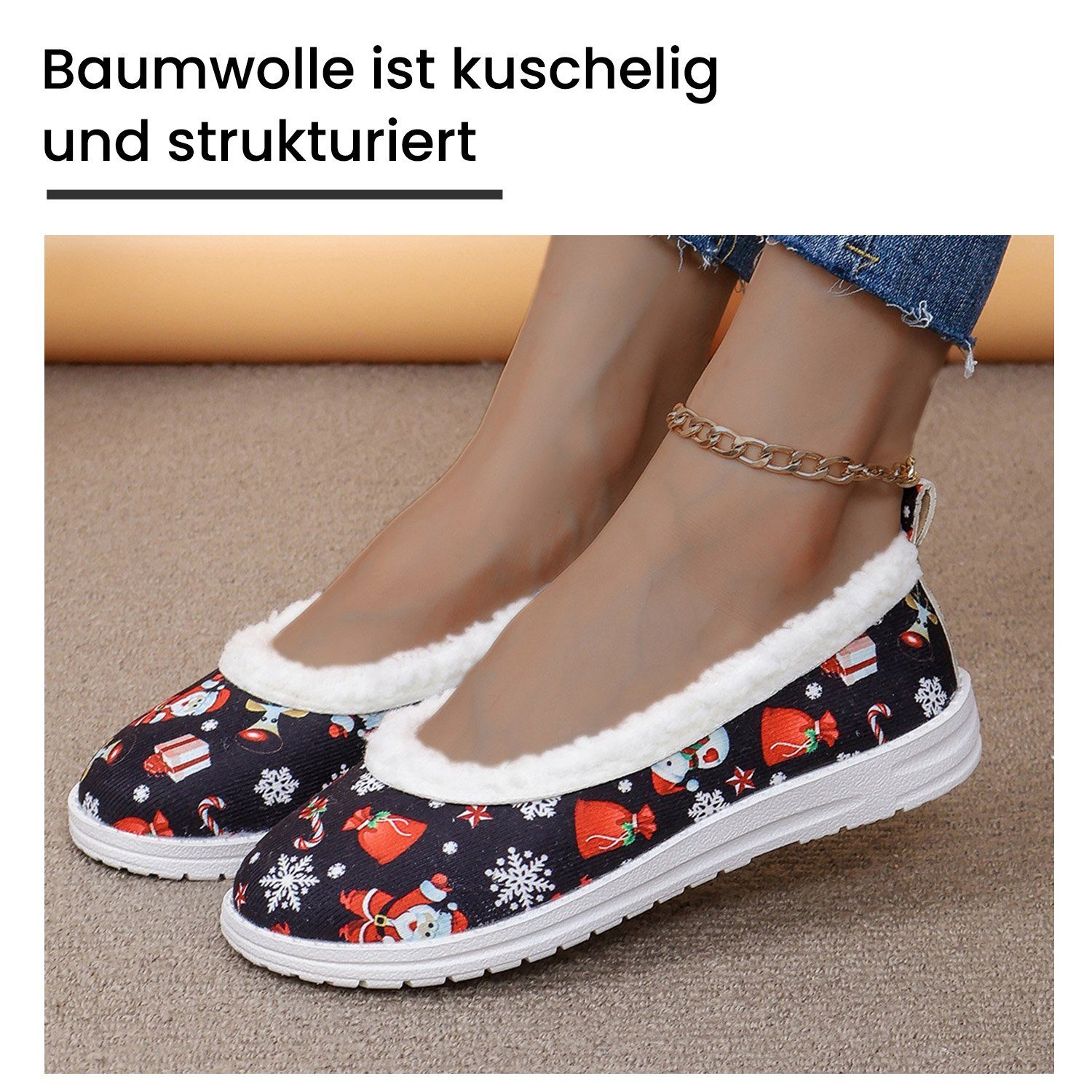 Damen Schuhe Daisred Schwarz Flache Gepolsterte Walkingschuh Baumwolle