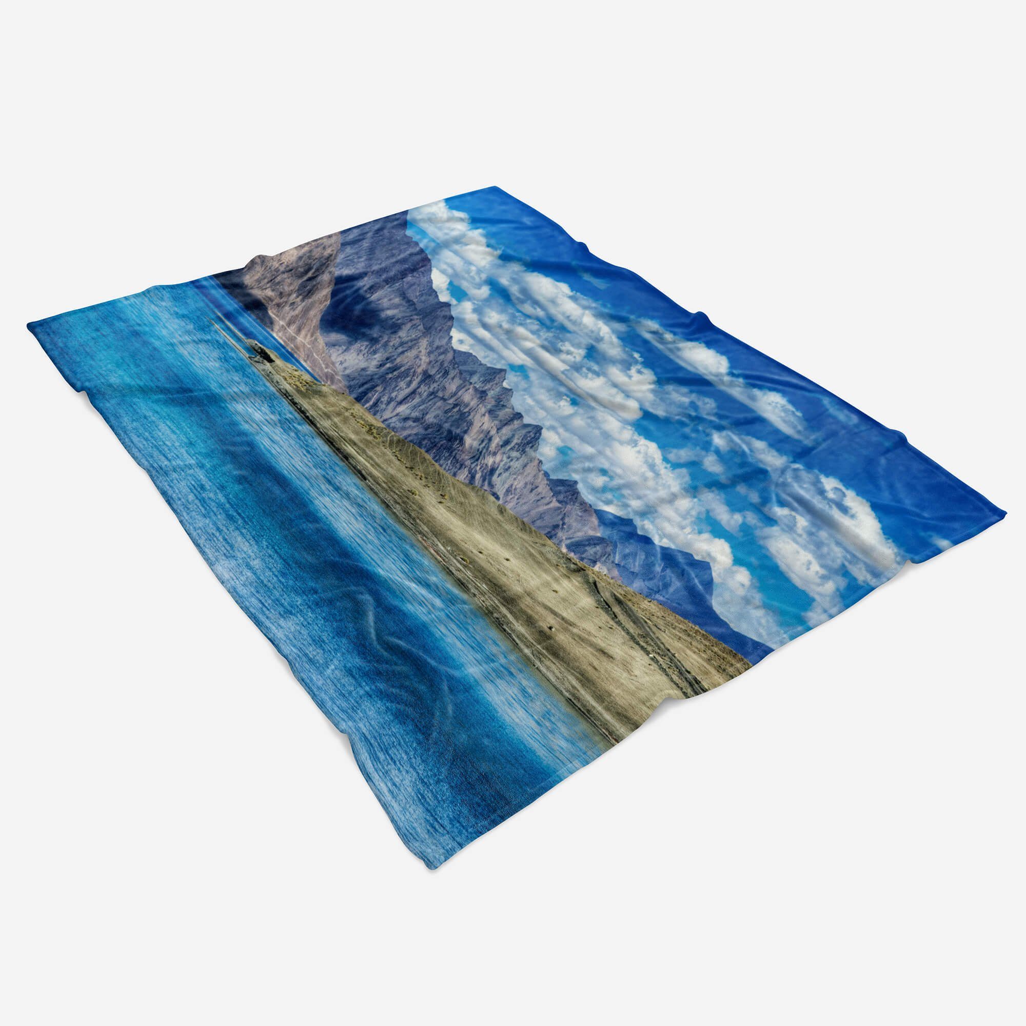 Sinus Art Handtücher Anden mit Handtuch Baumwolle-Polyester-Mix Berge Saunatuch Meer (1-St), Handtuch Strandhandtuch Kuscheldecke Schön, Fotomotiv