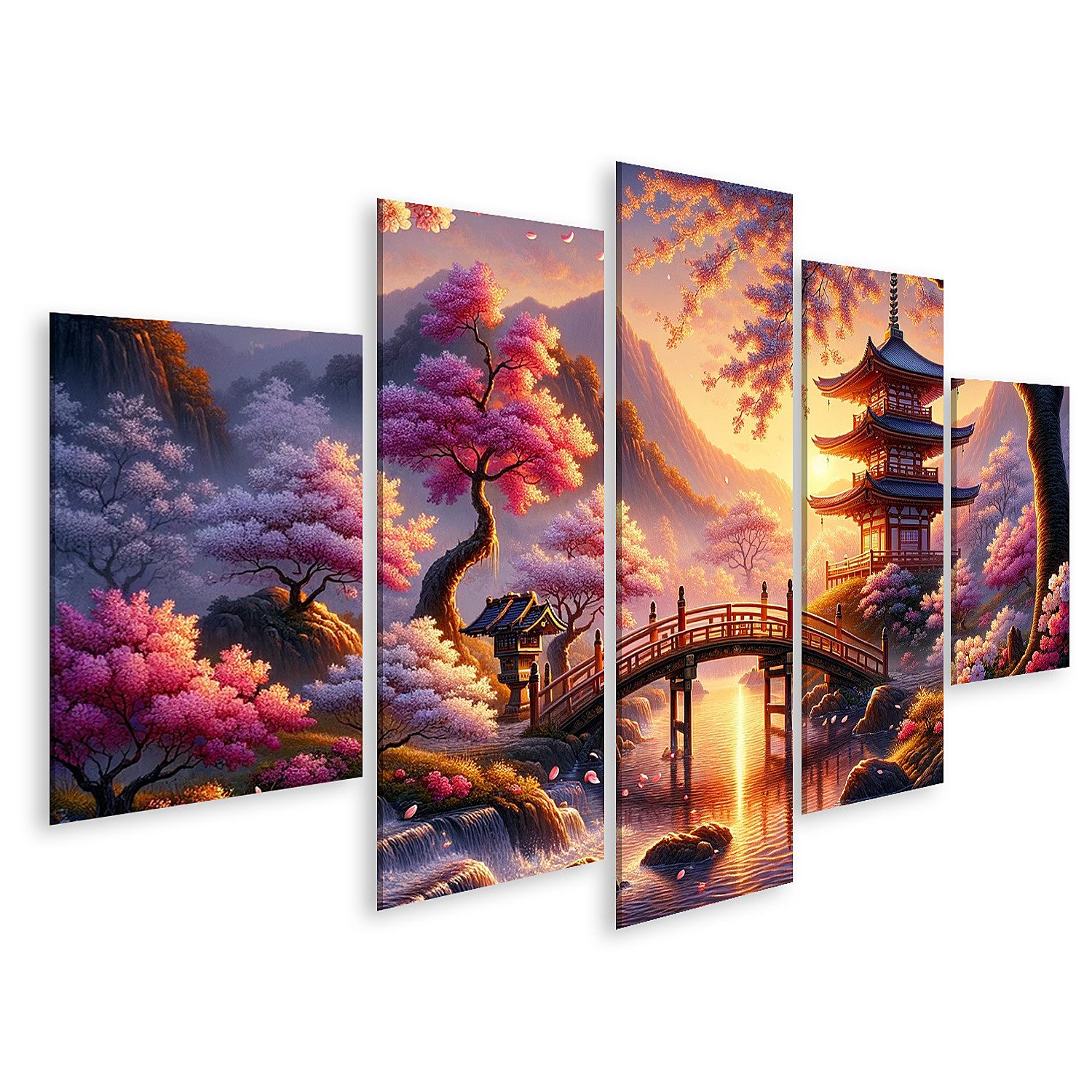 islandburner Leinwandbild Gelassenes Japan Kirschblüten in Blüte magische Saison Bilder