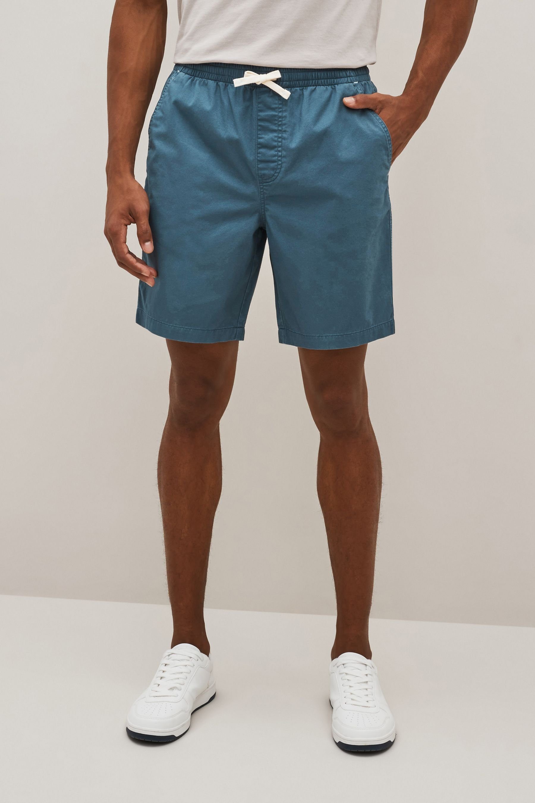 Next Shorts Leichte Shorts mit Stretch und Kordelzugbund (1-tlg) Blue