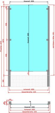 STAKET PRO Zaun, (Set), Glaszaun, Gesamtlänge: 1,115 m, 2 Pfosten