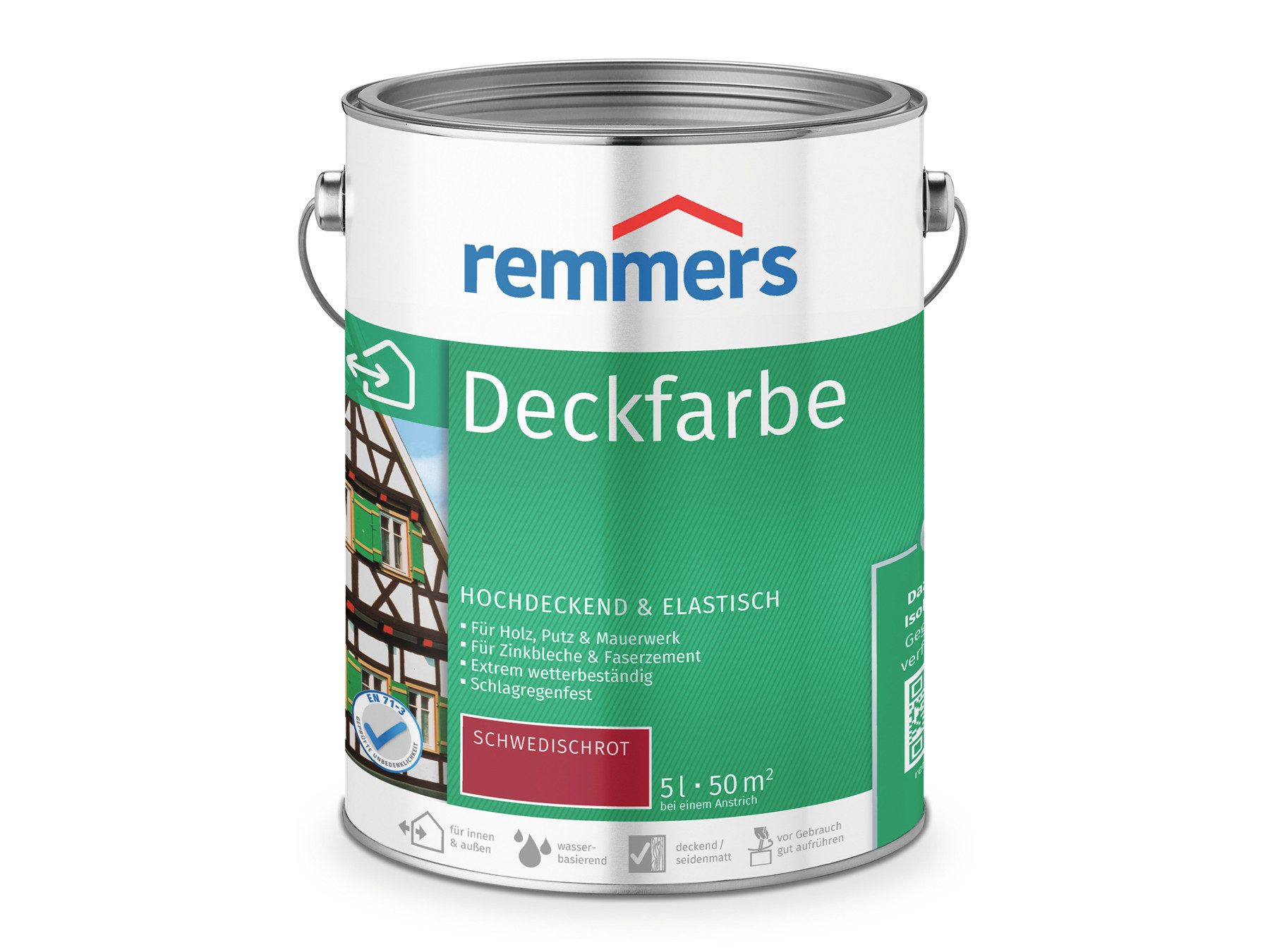 Remmers Wetterschutzfarbe Deckfarbe 5 Liter, für viele Untergründe, hochdeckend, wetterfest