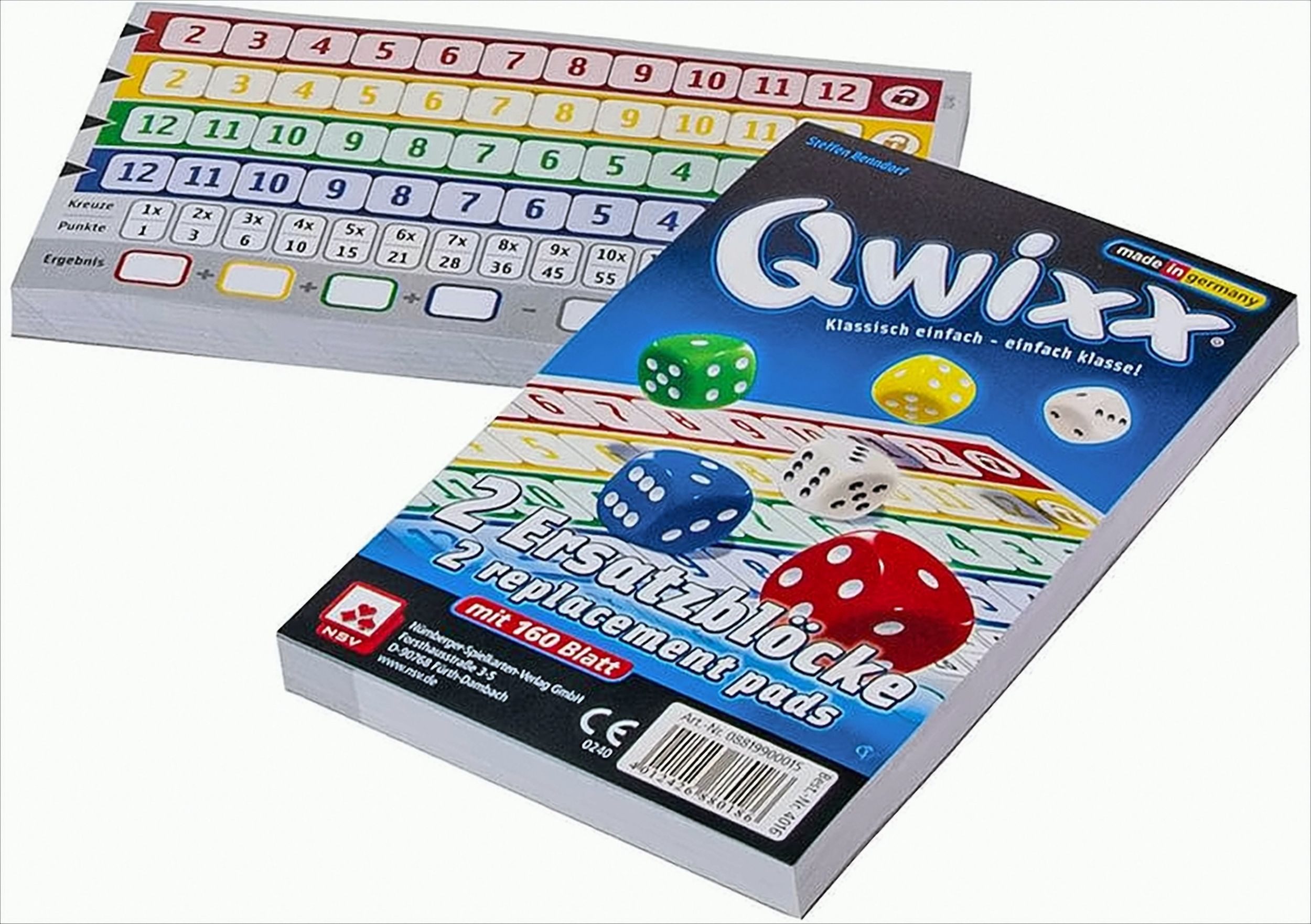 Nürnberger Spielkarten Spiel Qwixx Zusatzblöcke (2 Stück)