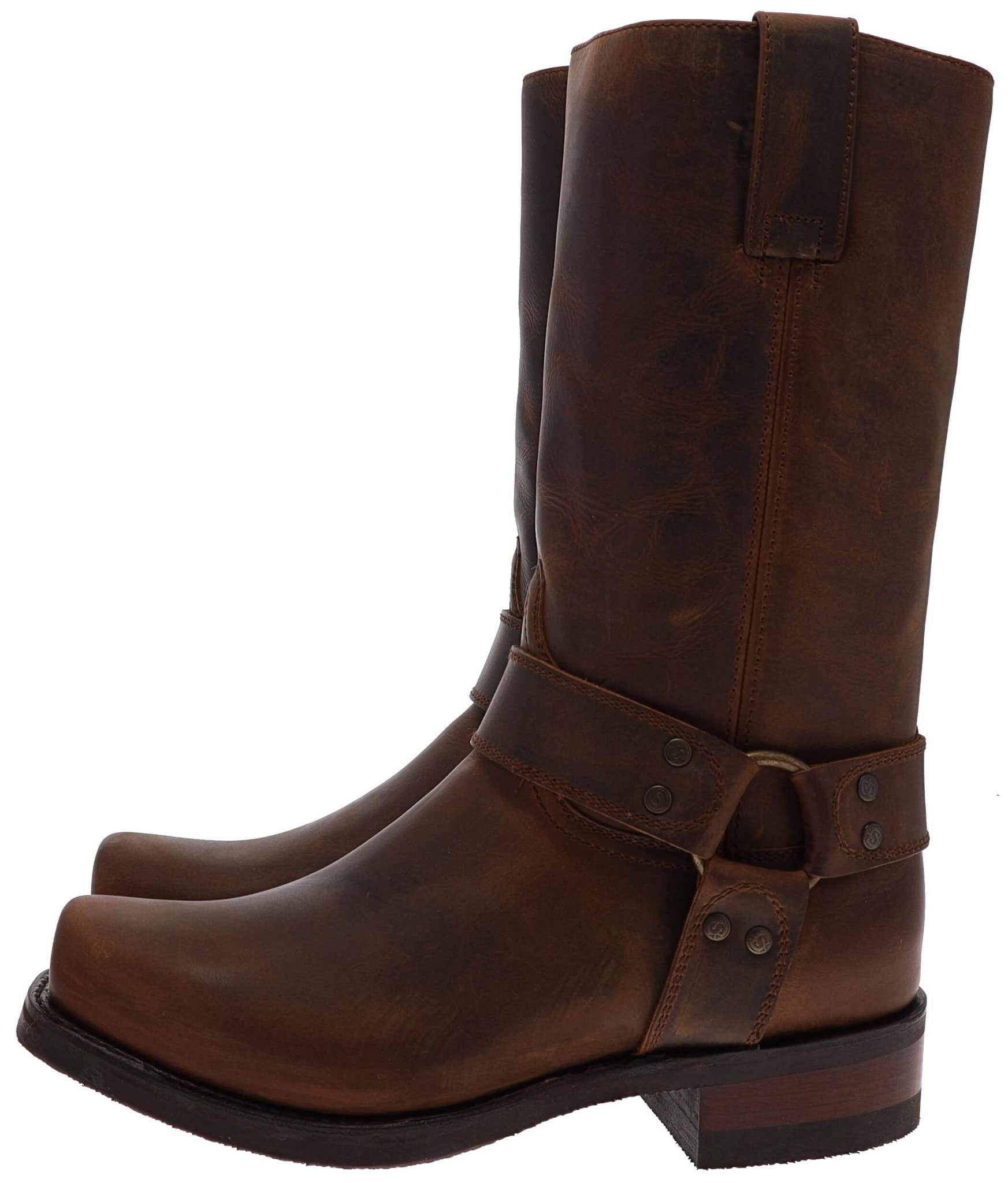 Sendra Boots BLUES 9809 Braun Bikerboots Rahmengenäht Unisex Bikerstiefel, günstig online kaufen