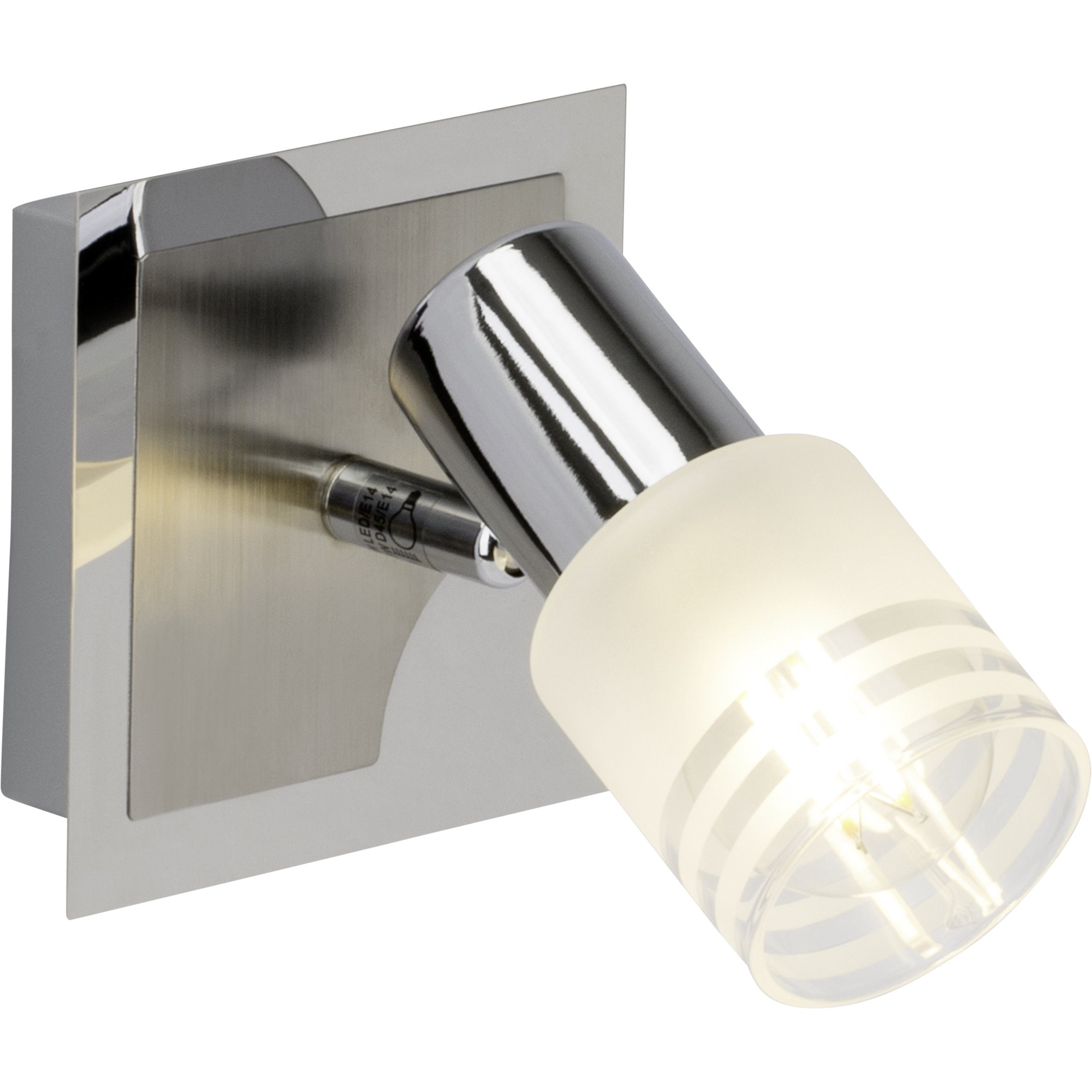 Lightbox Deckenleuchte, LED wechselbar, warmweiß, Wandspot, schwenkbar, 15 x 11 x 15 cm, E14, 400 lm, 2700 K, inkl. LED | Deckenlampen
