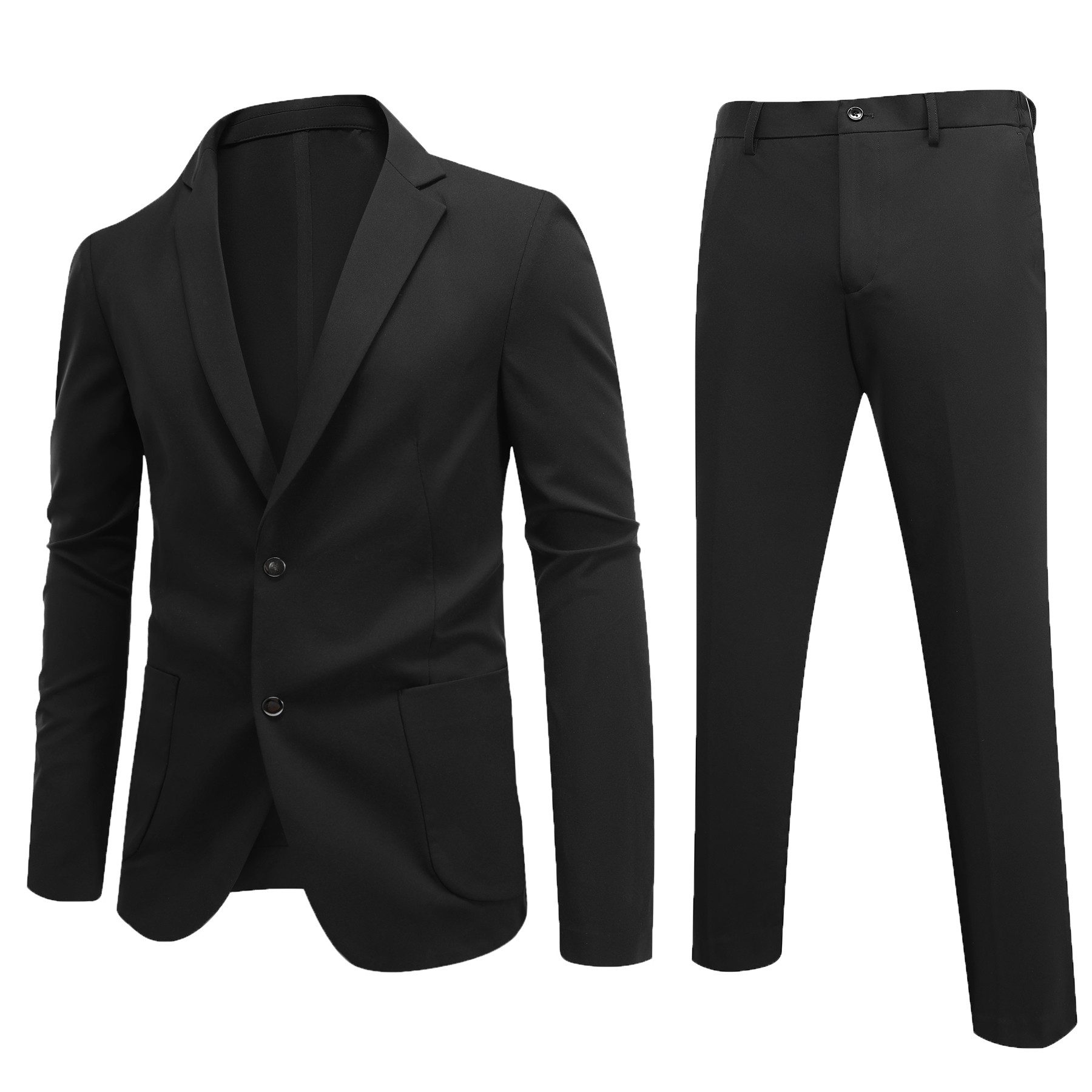 Allthemen Anzug (2 tlg) aus Stretchmaterial Herrenanzug elastisch Anzüge Regular Fit