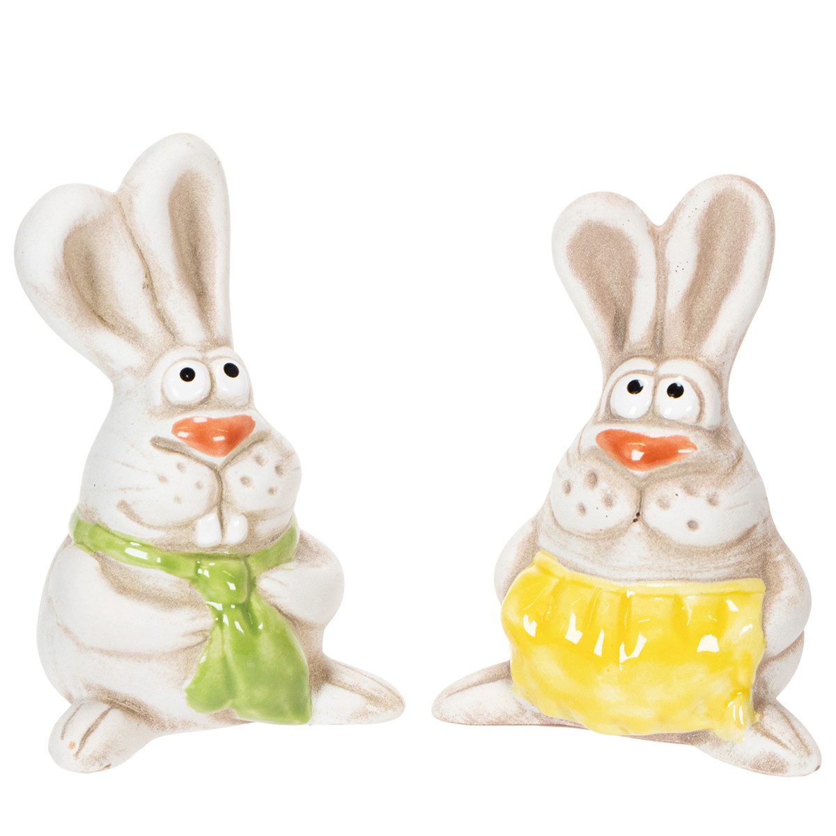 Florists Products Osterhase Osterdeko Keramikfiguren Osterhasen Handbemalt Kreative, 4 Stück