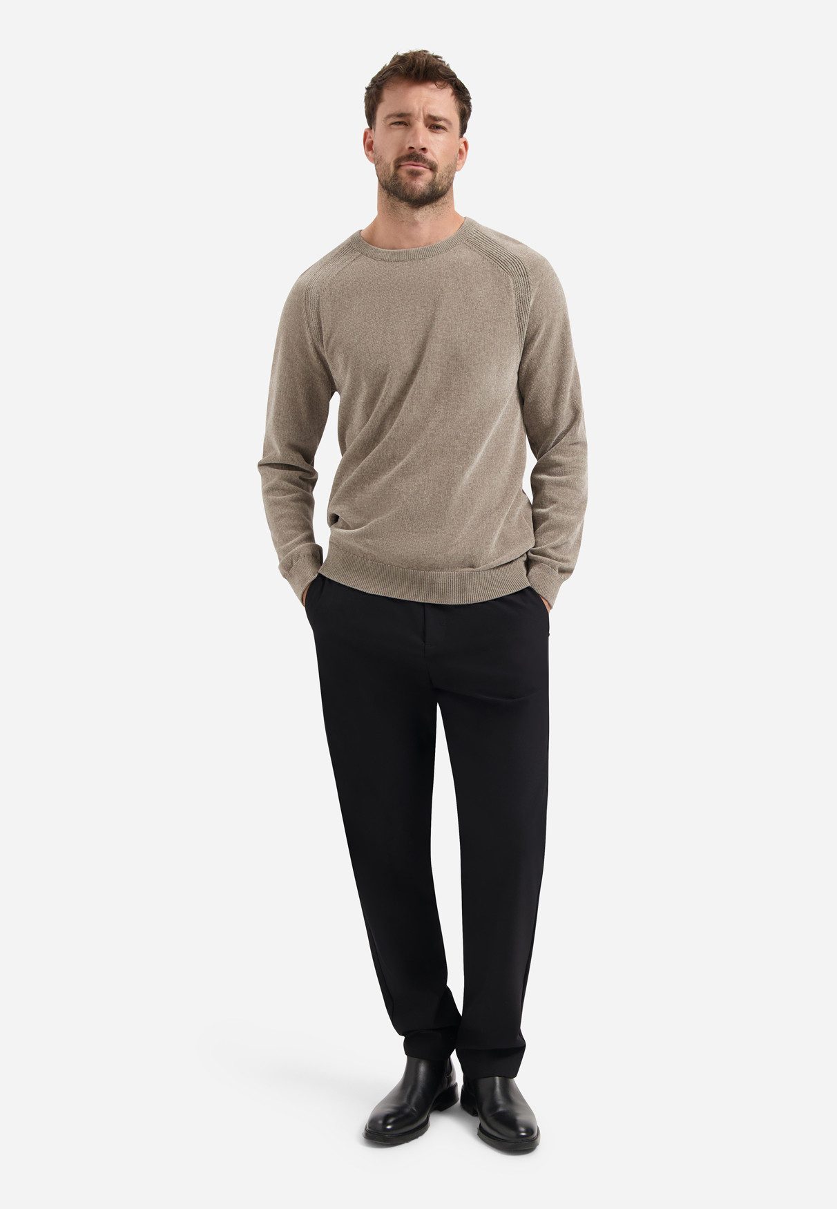 NO EXCESS Strickpullover Chenille-Pullover - Regular Fit