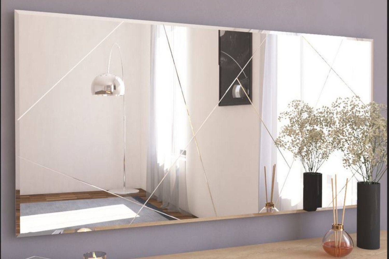 ibonto Wandspiegel Designspiegel 120x60 cm – Modern, rahmenlos & rechteckig günstig online kaufen