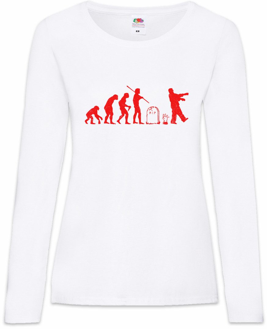 Urban Backwoods Langarmshirt Zombie Evolution Damen Langarmshirt Walkers Zombies Horror The Walking (1-tlg) Living Night Of Dead