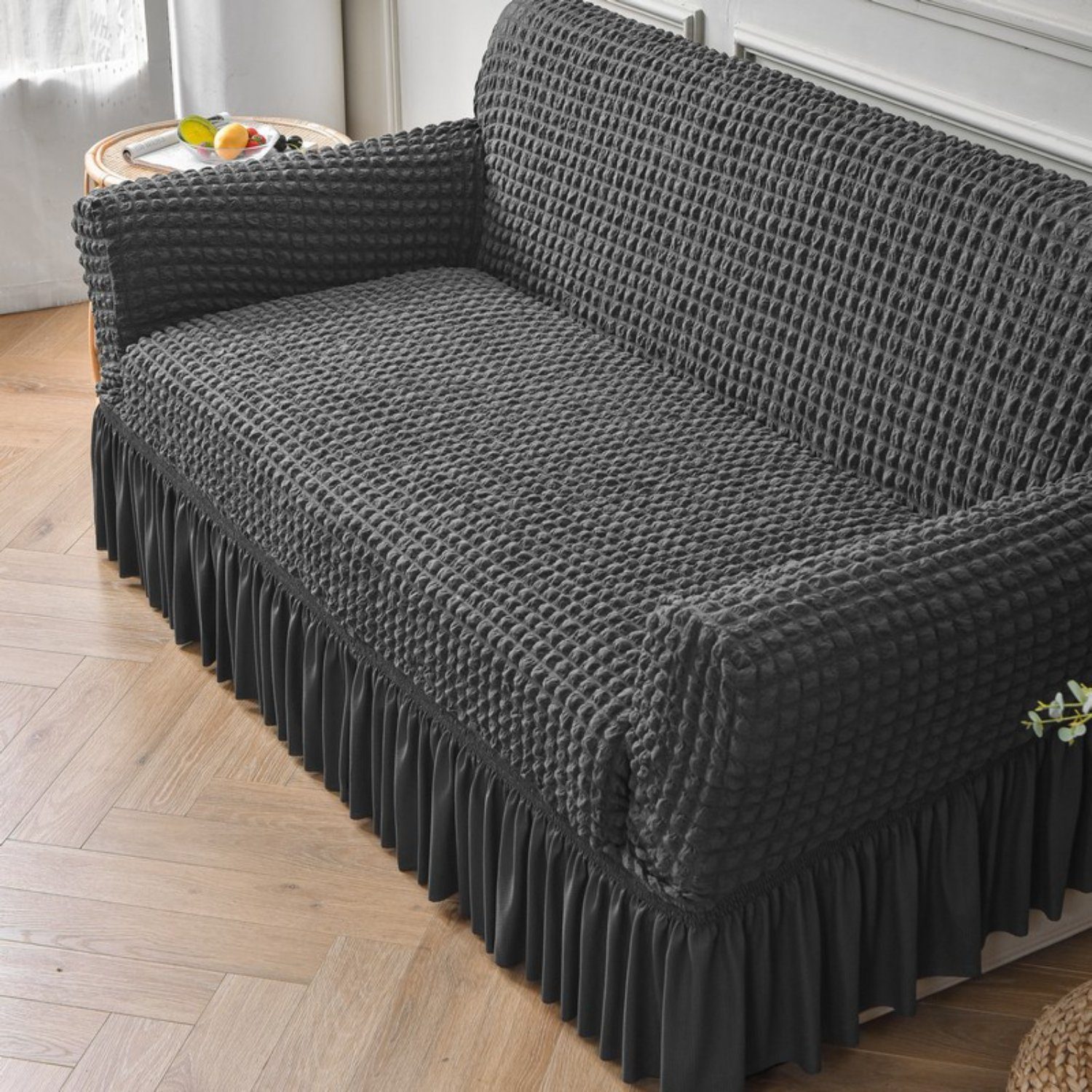BYSURE Sofahusse, Futon-Couchbezug mit Rock, Stretch-Sofabettbezug günstig online kaufen