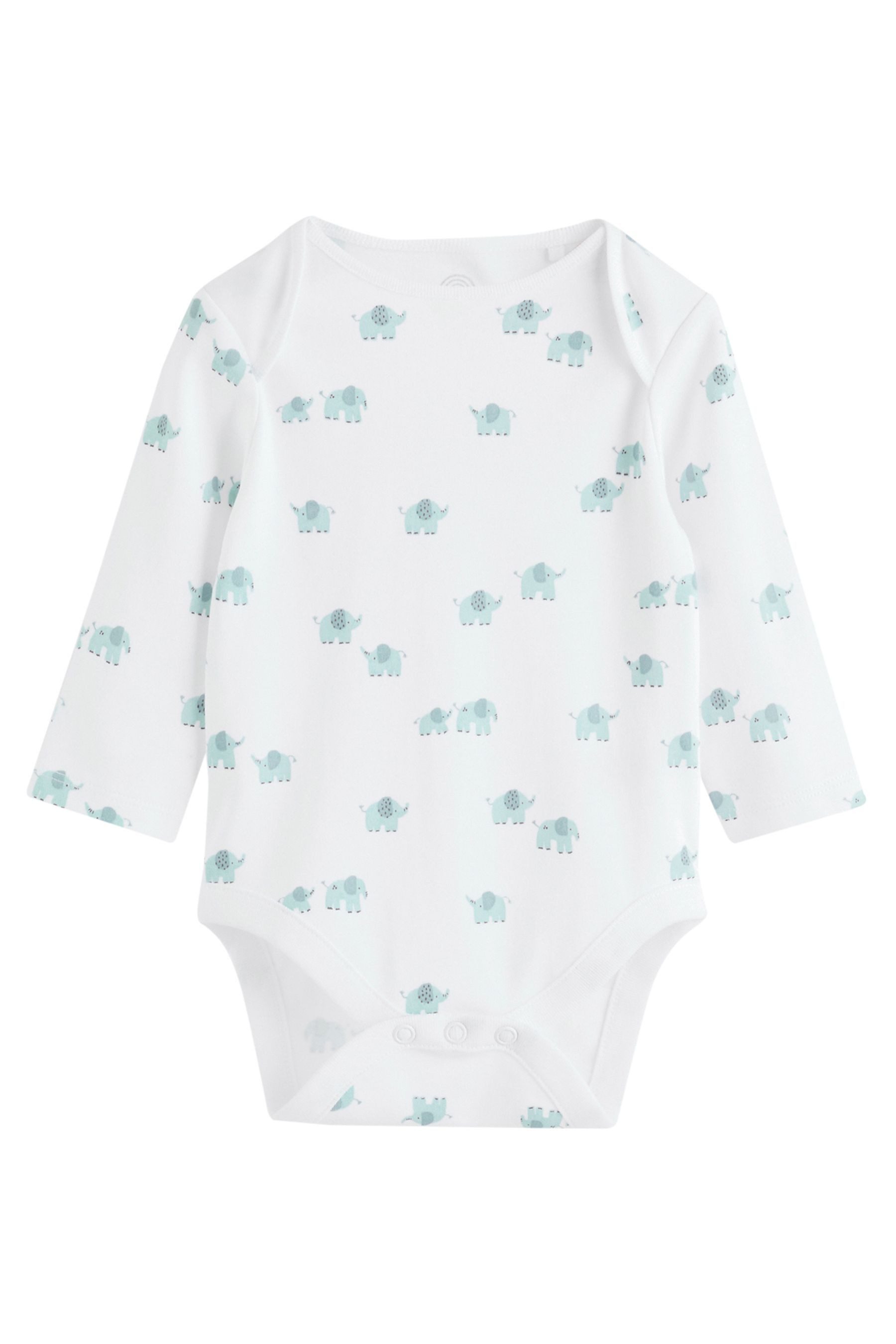 Next Langarmbody 5er-Pack Baby Elefant Langarm-Bodysuits (5-tlg)