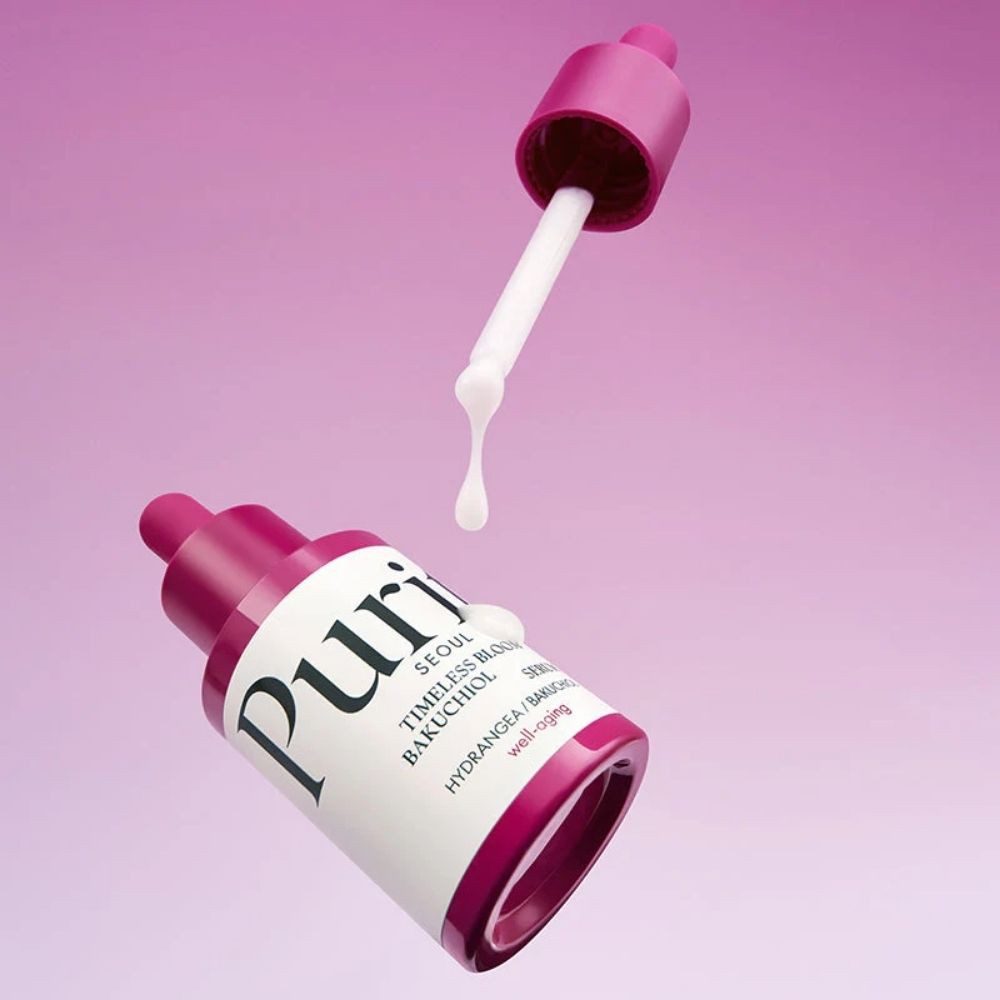 Purito Gesichtsserum PURITO, Bakuchiol Timeless Bloom Revitalizing Serum - 30 ml, Sanftes Anti-Aging-Serum mit Bakuchiol fr empfindliche Haut
