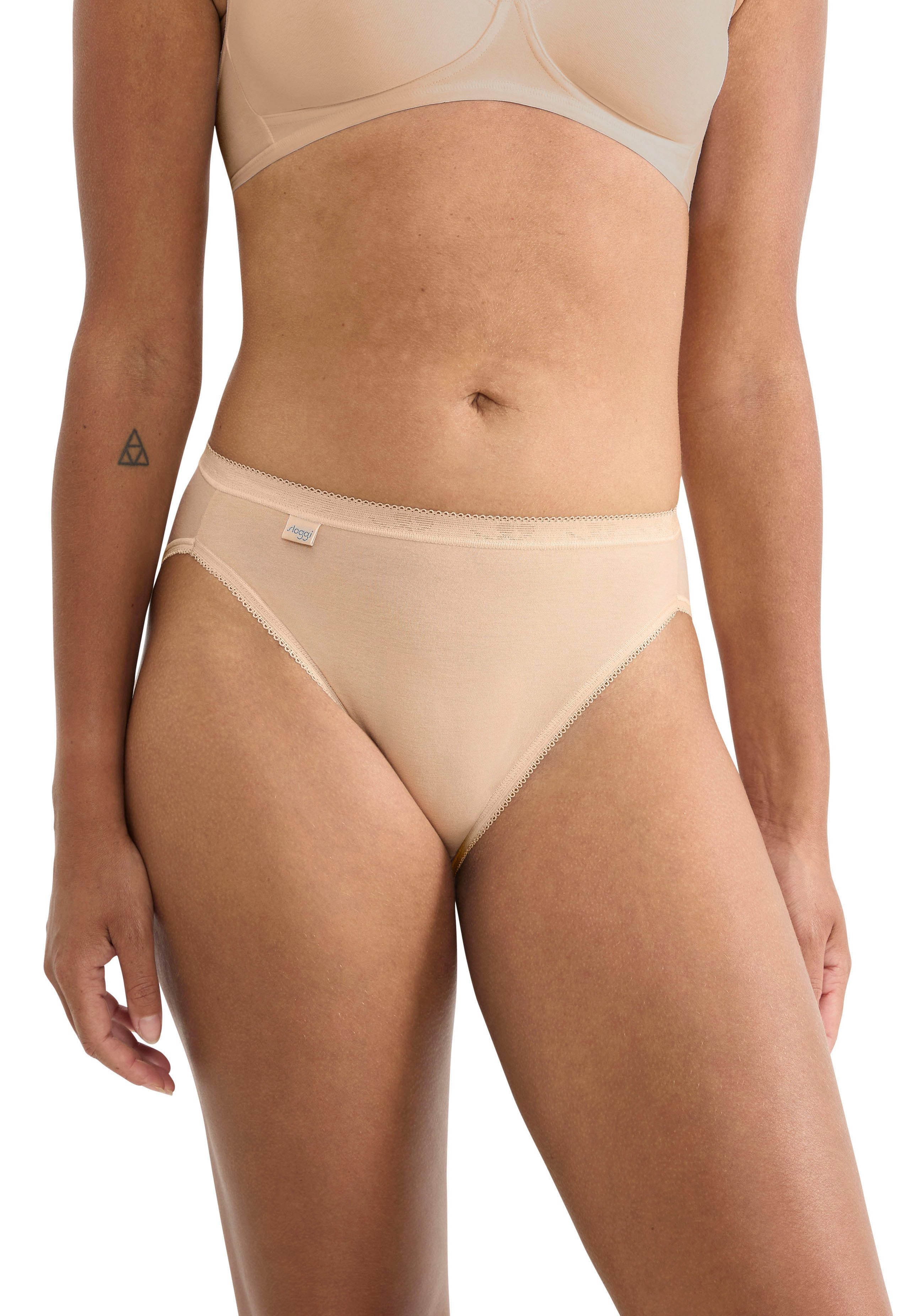 sloggi Tai-Slip Basic+ (2er Pack) perfekter Sitz, Baumwollmix, elastisch, weiche Nähte