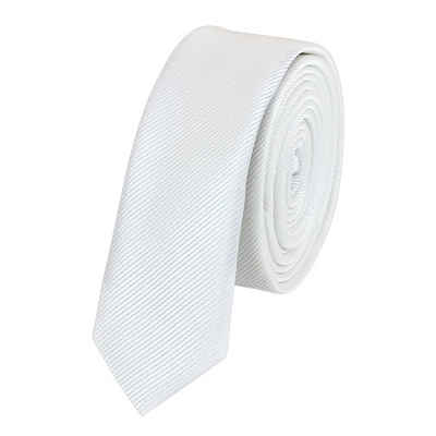 Fabio Farini Krawatte Schmale Herren Schlips - Moderne Slim Krawatten in 3cm Breite (ohne Box, Unifarben) Schmal (3cm), Weiß