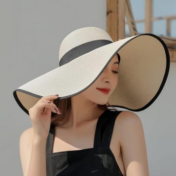 AquaBreeze Sonnenhut Sonnenhut für Damen, faltbar (1-St., UV-Schutzfaktor 50) Mit breiter Krempe, Strohhut