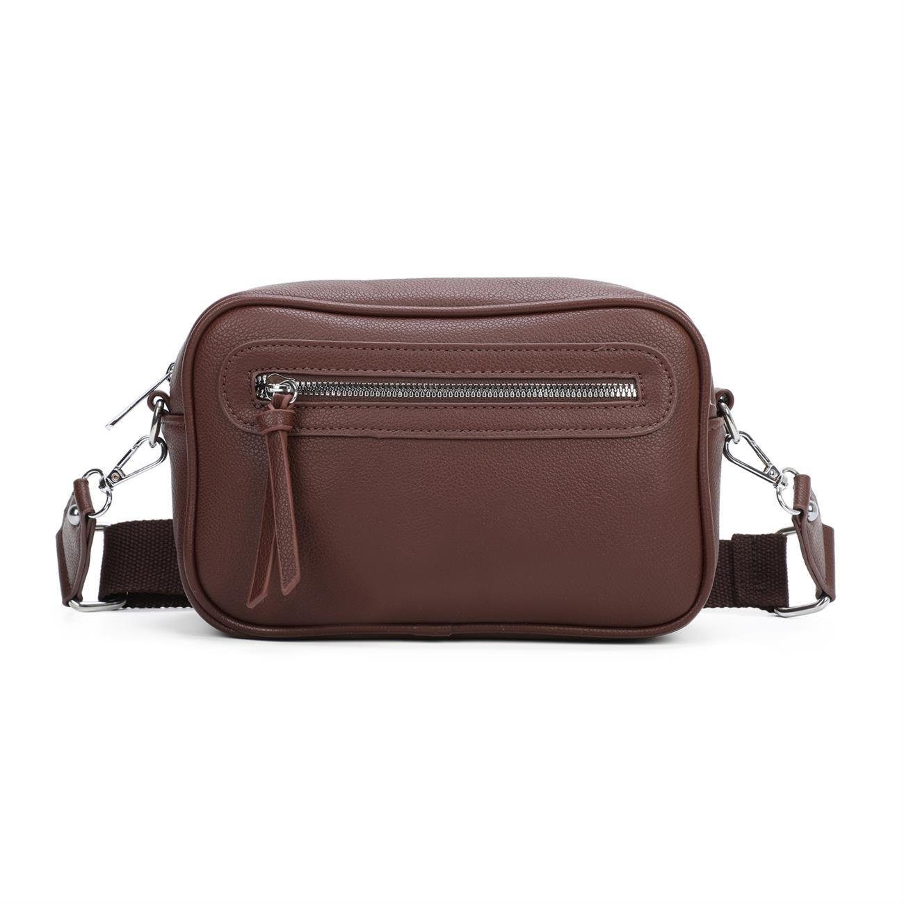 ITALYSHOP24 Schultertasche Damen Tasche Crossbody Handytasche, als Schultertasche, Crossover, Umhängetasche tragbar