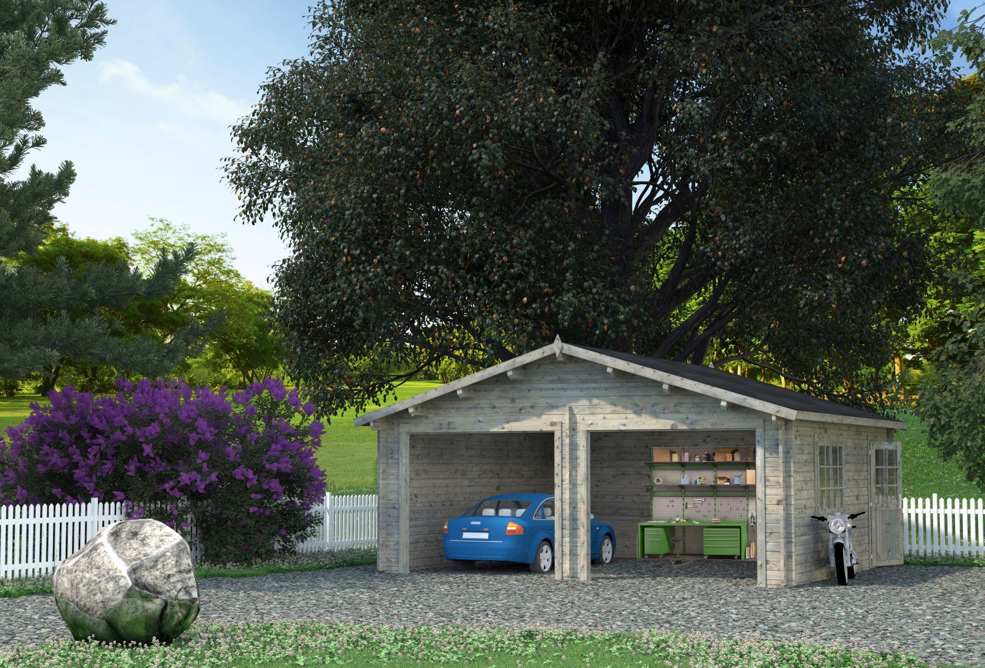 Palmako Garage Roger, BxTxH: 629x565x310 cm, ohne Tor, grau