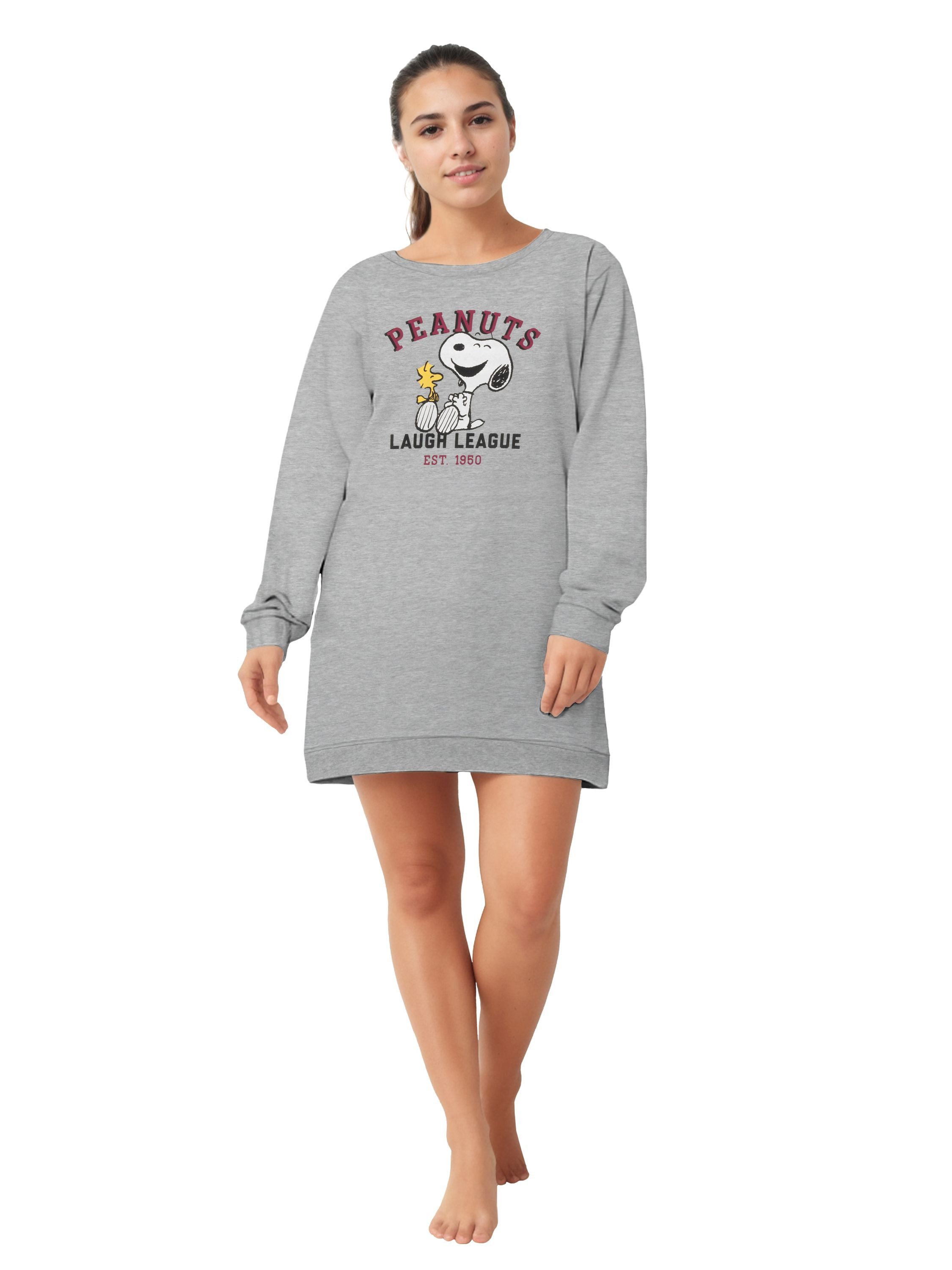 United Labels® Nachthemd The Peanuts Snoopy Nachthemd Schlafshirt Pyjama Langarm Oberteil – Bild 3 von 5