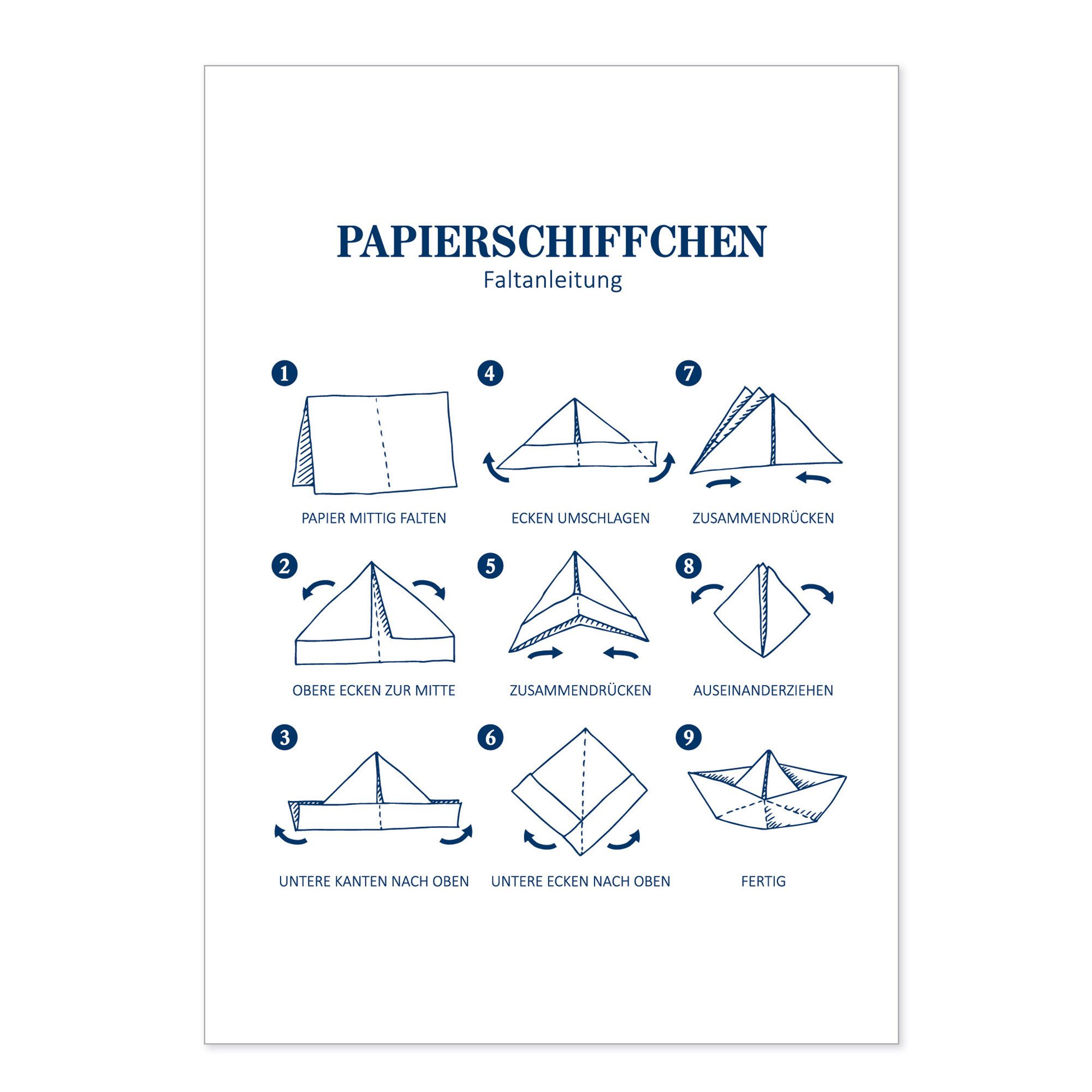 Postkarte Postkarte Papierschiffchen