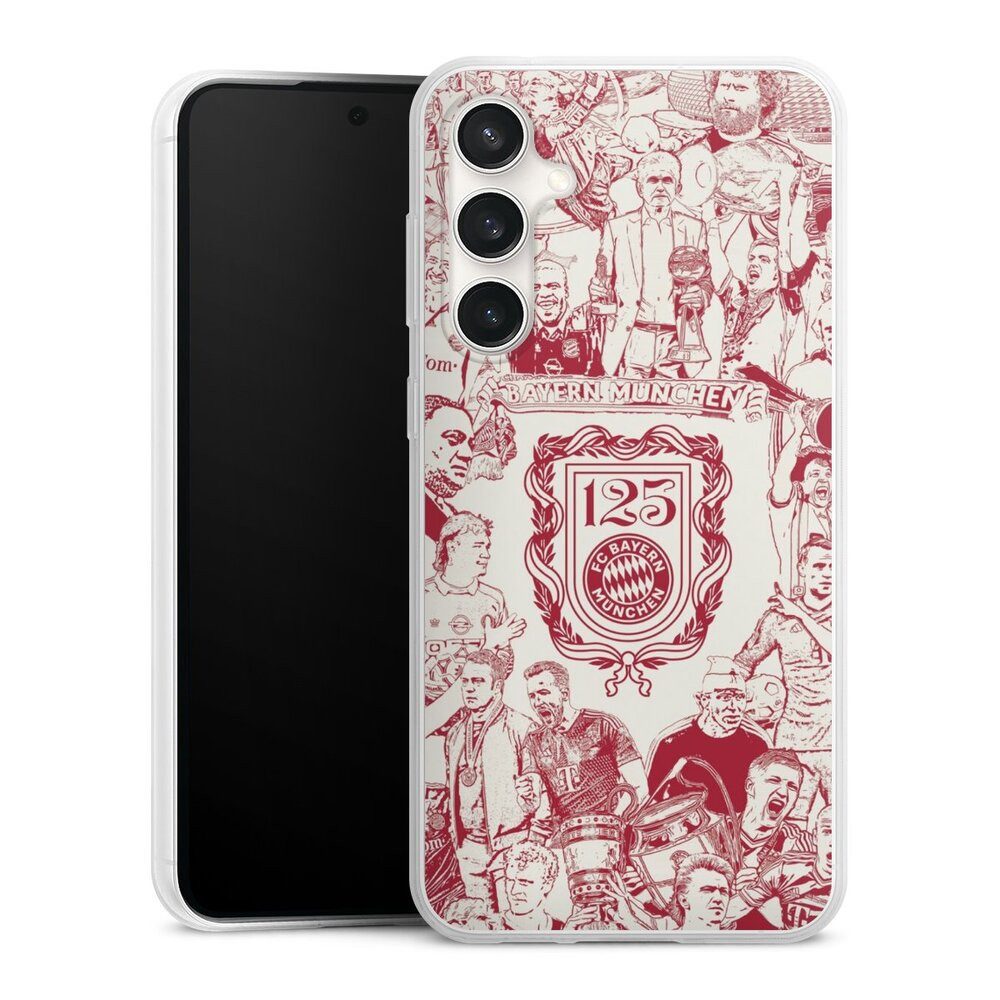 DeinDesign Handyhülle FCB 125 Jahre FC Bayern München Offizielles Lizenzprodukt, Samsung Galaxy S23 FE Slim Case Silikon Hülle Ultra Dünn Schutzhülle