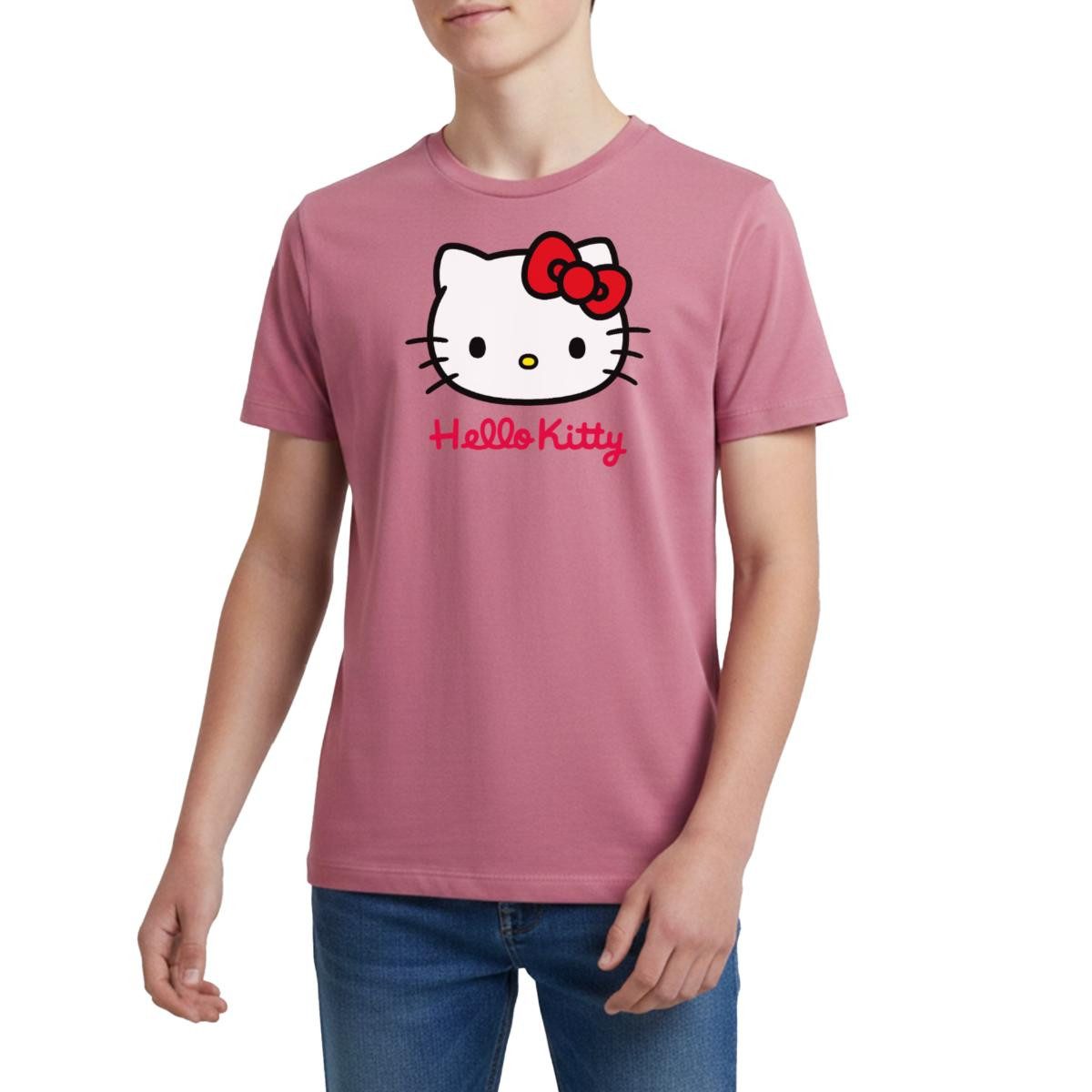 T-Shirt Hello Kitty Klassisch Mit Schriftzug Teenager Premium T-Shirt