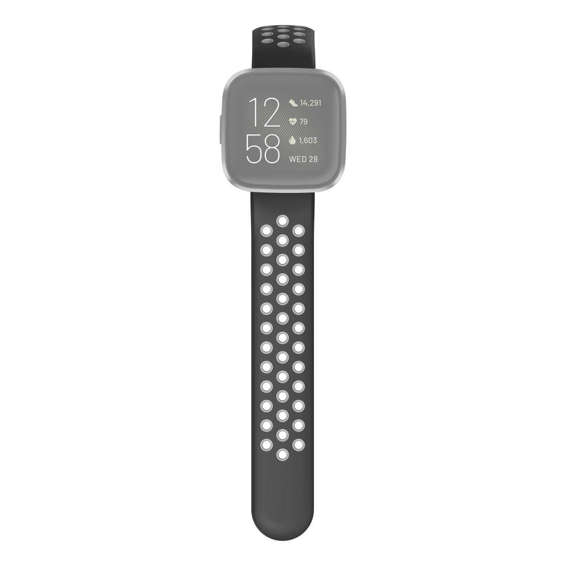 Hama Smartwatch-Armband atmungsaktives Ersatzarmband Fitbit 22mm Lite, Versa 2/Versa/Versa schwarz