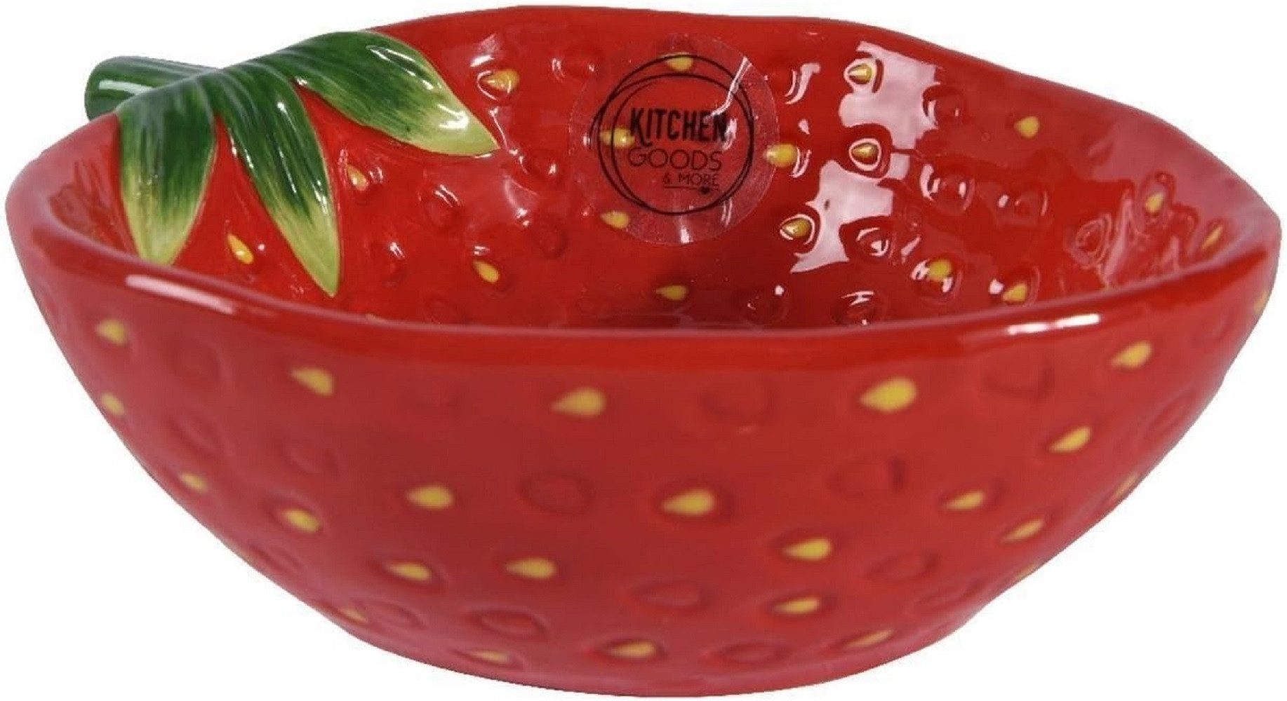 Kaemingk Dekoschale Deko-Schale Erdbeerform Dolomit L.15,5 W.12 H.5.cm rot