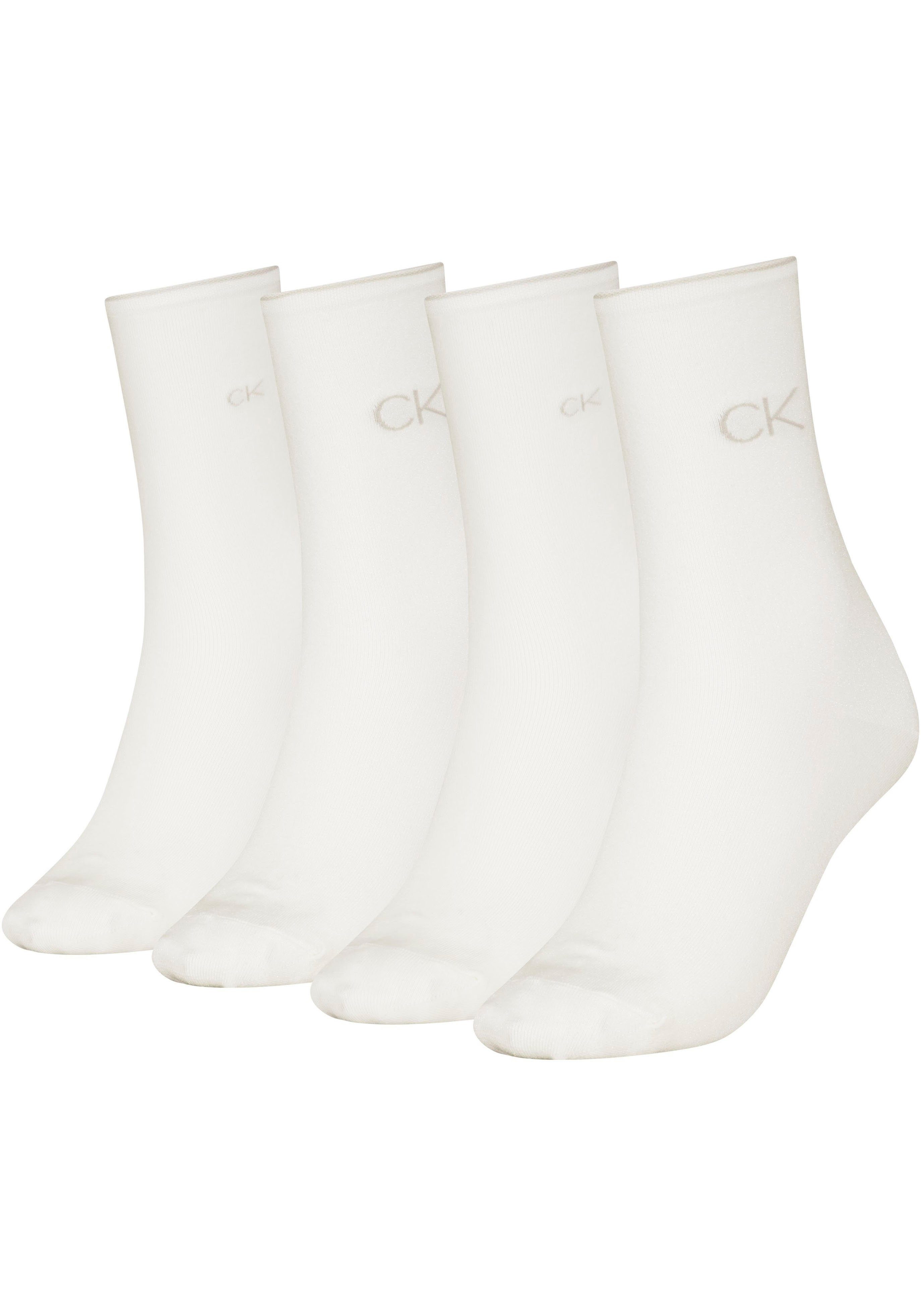 WOMEN (Packung, mit Logostickerei IRIDESCENT CK Calvin 4-Paar) 4P Socken Klein SOCK