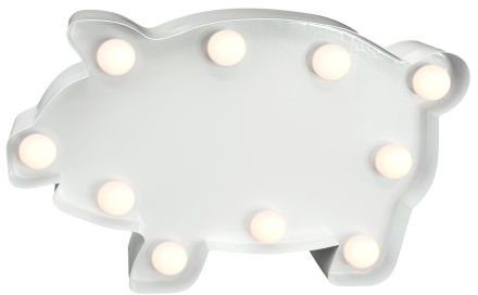 Warmweiß, 23x14 integriert, cm Pig Pig, LED 10 LIGHTS Dekolicht festverbauten Wandlampe, - fest MARQUEE mit LEDs Tischlampe LED