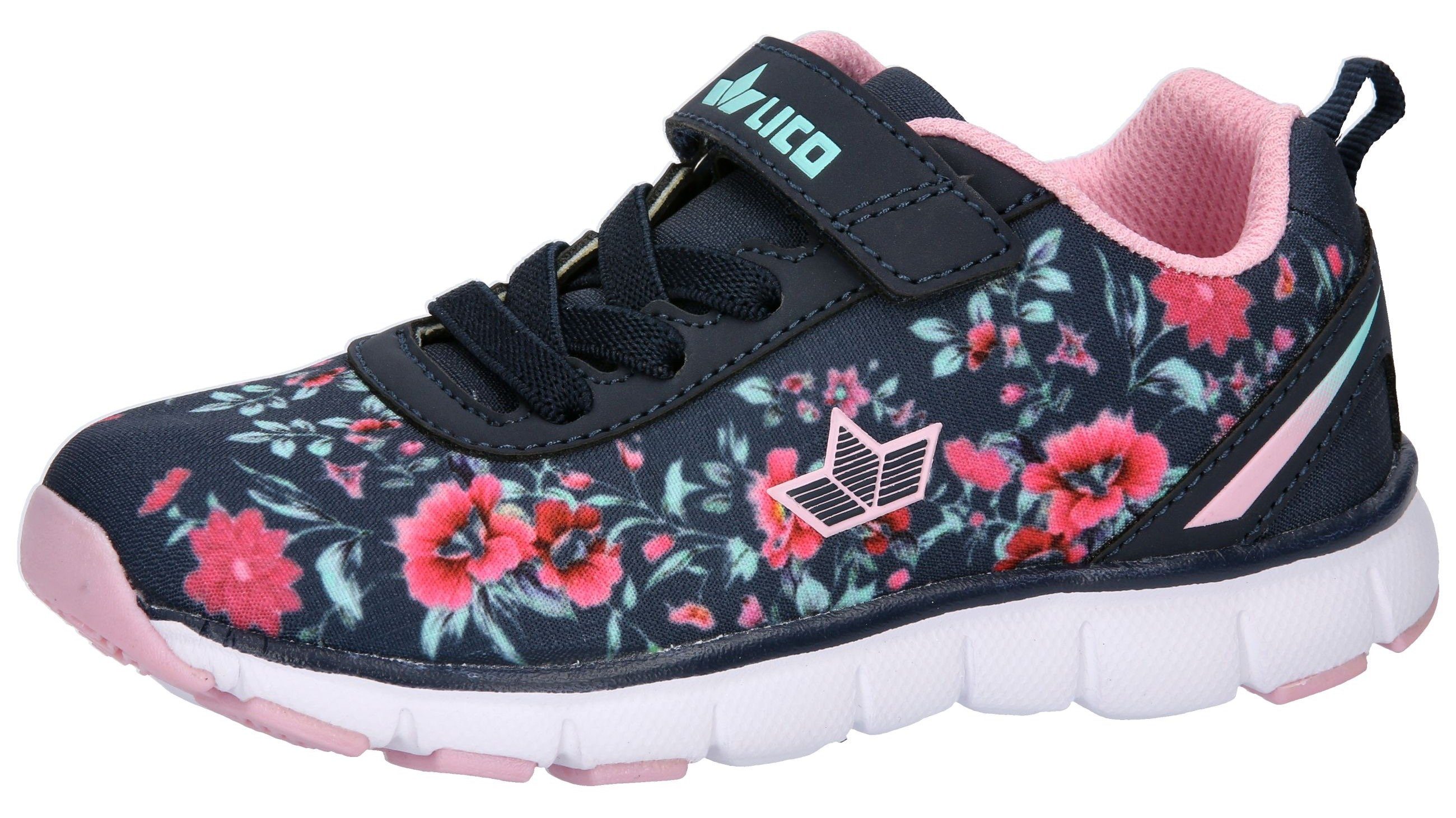 Lico Sunflower VS WMS Sneaker mit hübschen Blumenmotiven navy-türkis
