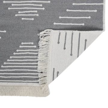 Teppich Dunkelgrau 120x180 cm Baumwolle, furnicato, Rechteckig