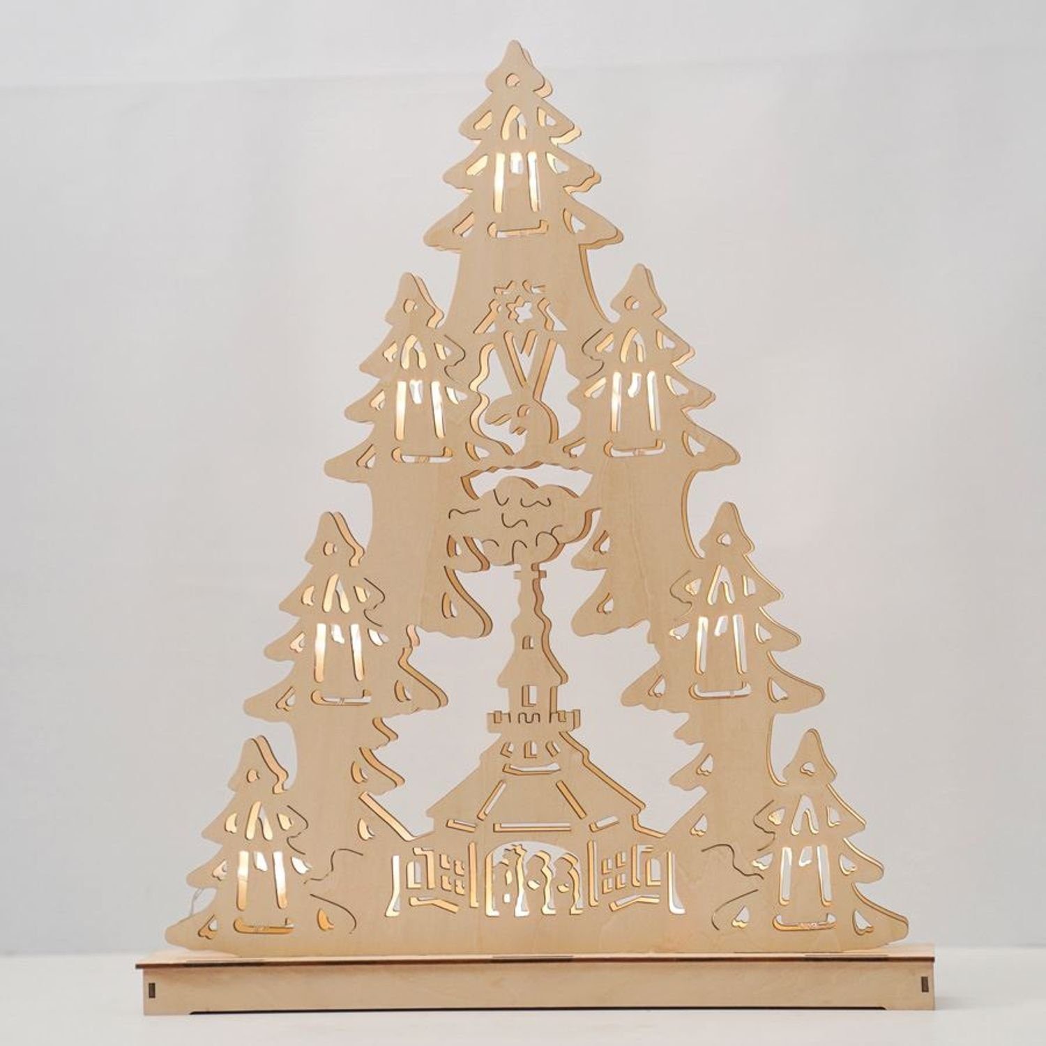 Holzdeko Tannenbaum LEDs mit 10 Warmweiß BURI Dekofigur