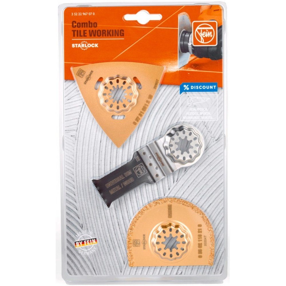 Fein Sägeblatt Combo Starlock Tile Working 3-teilig - Multitool-Set - grau/orange