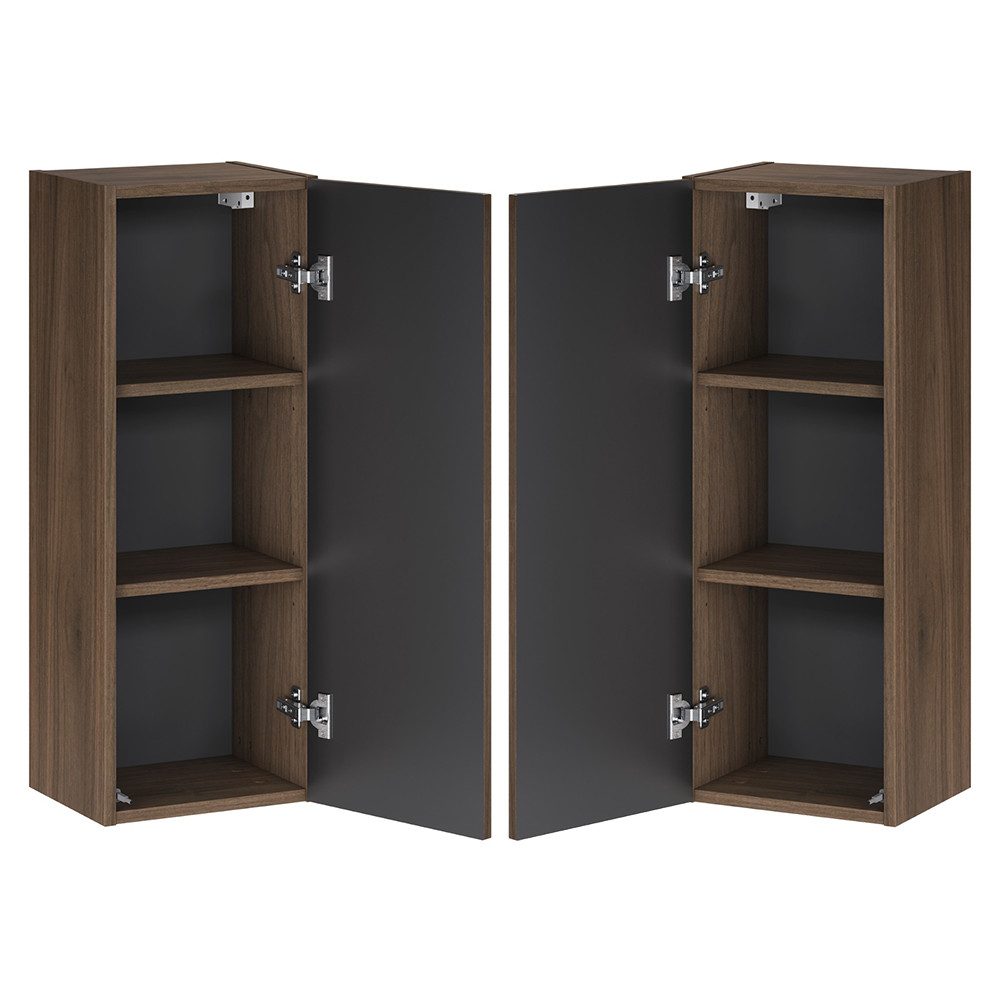 Lomadox Hängeschrank TEMUCO-56-WALNUT in Walnuss mit Rahmenfräsung, 30 cm breit, grifflos – Bild 4 von 5