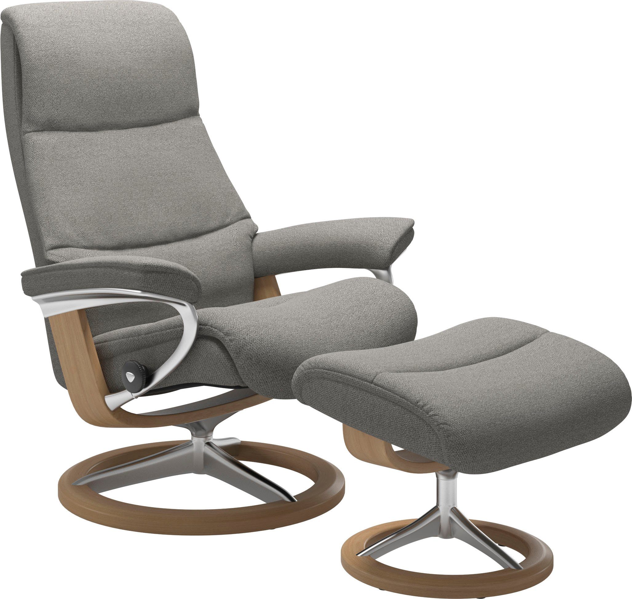 mit View Größe mit Relaxsessel Hocker), M,Gestell Base, Stressless® (Set, Relaxsessel Signature Eiche