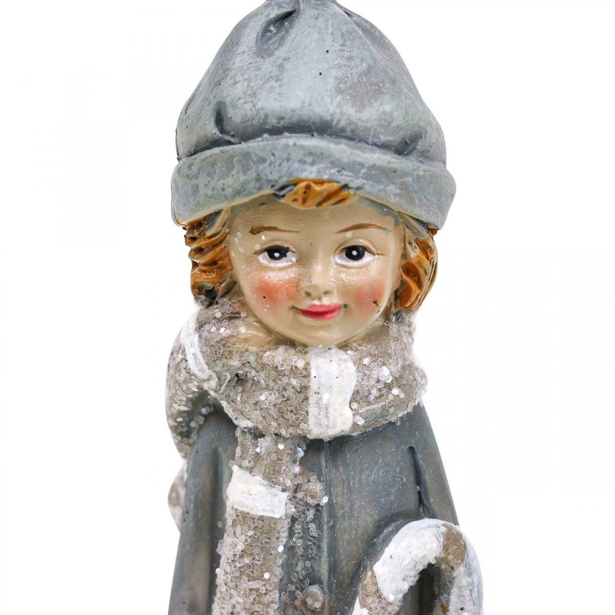 Florists Products Weihnachtsmann Winterkinder Figuren Mädchen H19cm 2er-Set, 2 Stück