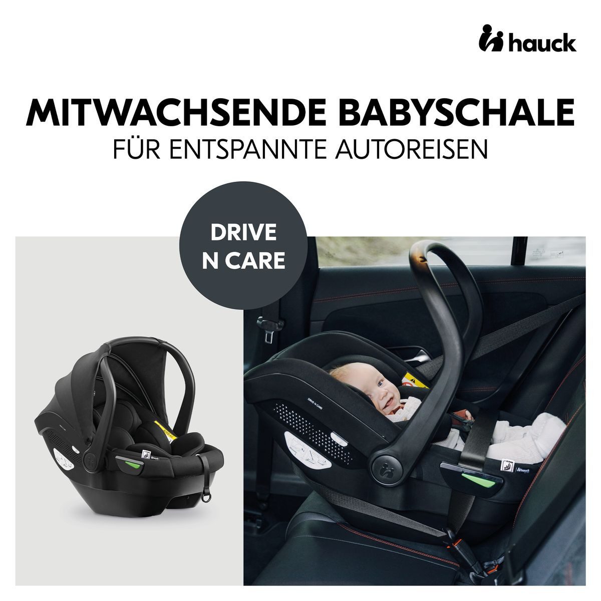 Hauck Sportbuggy Move N Care 2in1 Travel Set - Dark Grey, Sportwagen mit Liegefunktion inkl. Babyschale & Adapter bis 22 kg