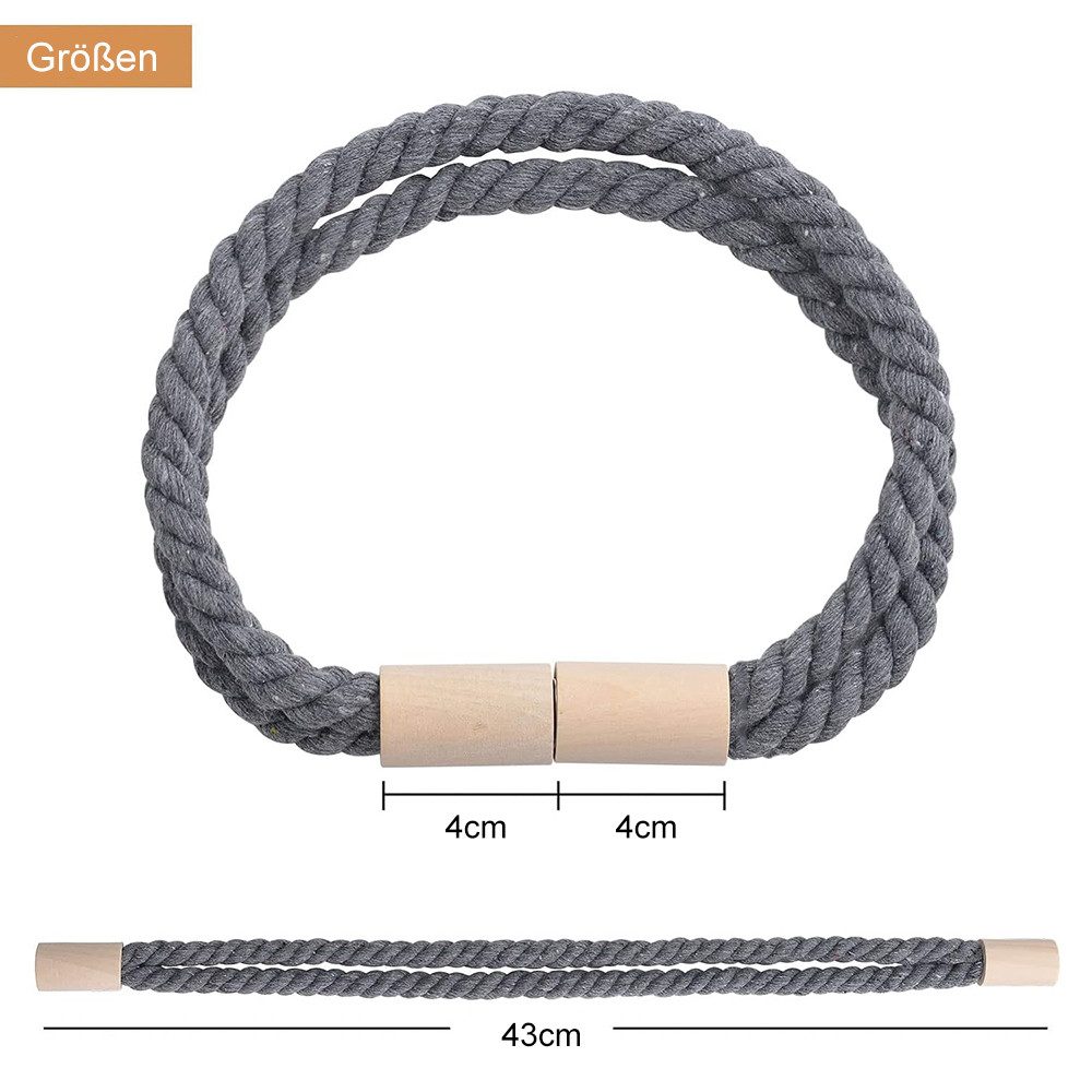 NUODWELL Raffhalter 2 Stück Magnetische Vorhang Raffhalter, gewebtes Seil V günstig online kaufen